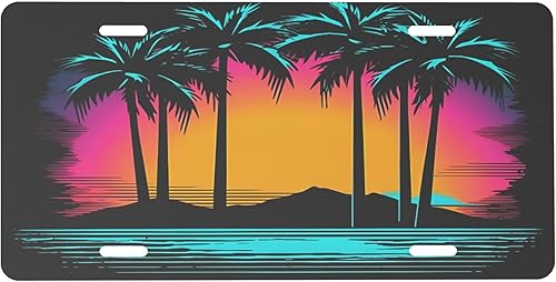 Miniatura 26 de Árbol de la vida - Placa de matrícula colorida abstracta divertida de aluminio para placas delanteras decorativas, impermeables, sin óxido, A: