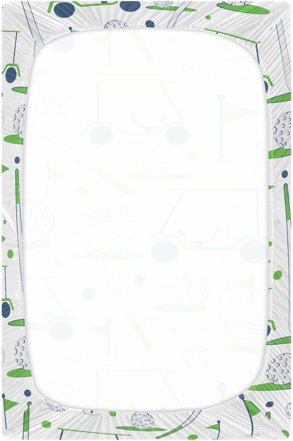 Golf Sports Pattern Crib Sheets Soft Breathable Fitted Baby Crib Sheets Mattress Cover for Girl Boys, 52" x 28" x 9"