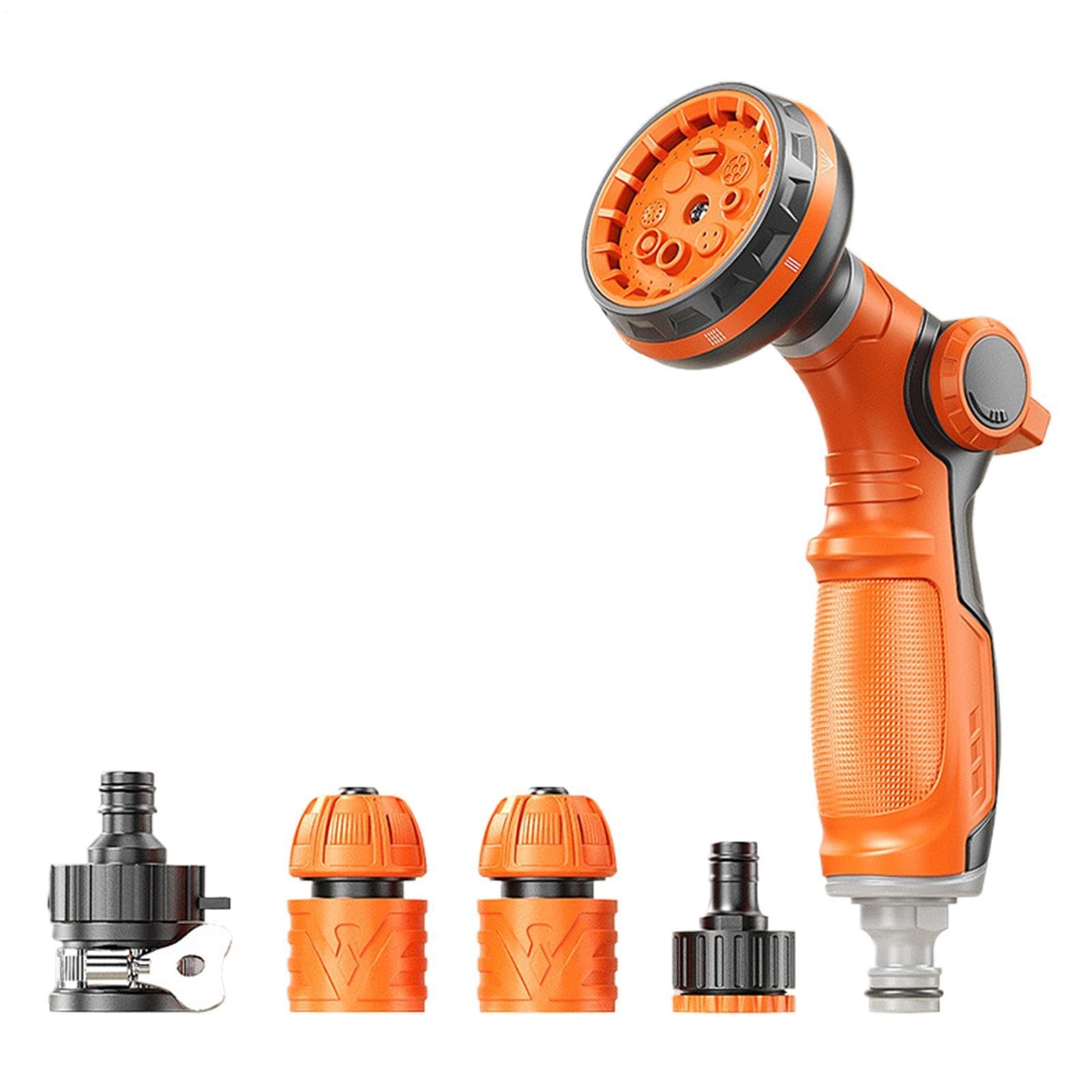 Bocchetta per Tubo da Giardino - Kit Antigoccia a Tenuta Stagna con 8 | Modalità di Spruzzo | 8 Modalità di Irrigazione per Spruzzola | Ideale per Proprietari di Casa: Auto, Pavimentazione, Piante