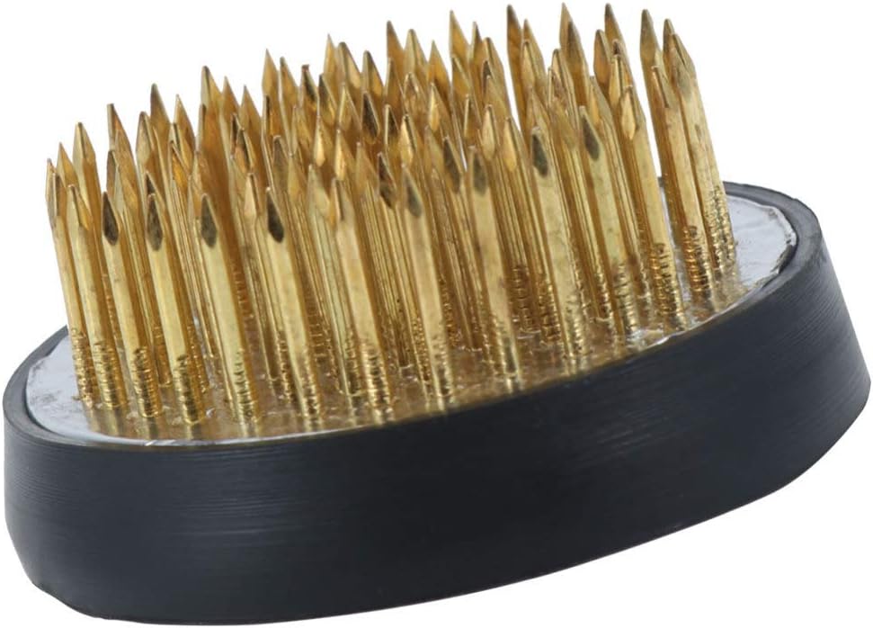 EXCEART Flower Holder 4cm Round Flower Frog Pin Holder Round Brass