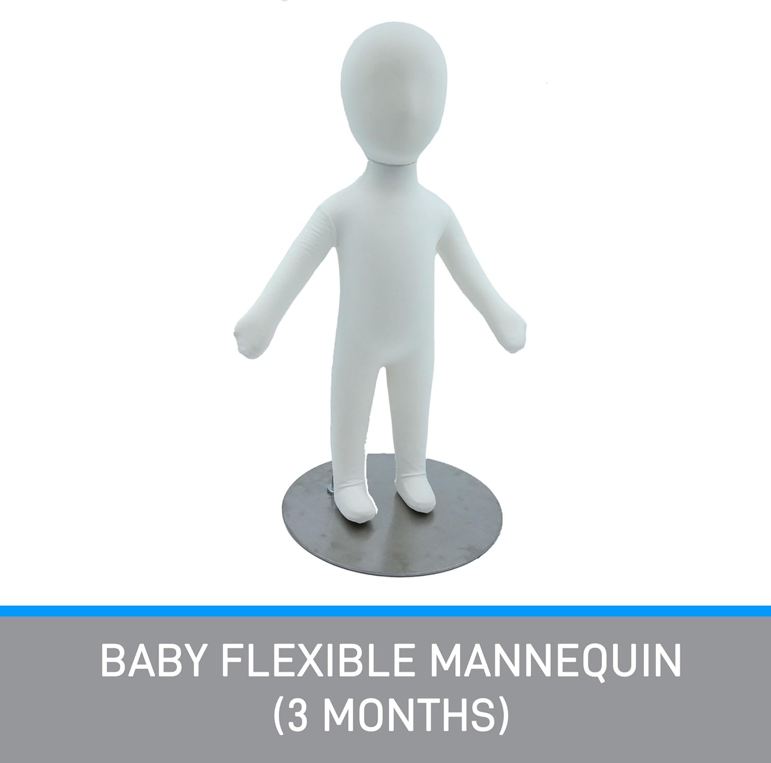 SSWBasics Baby Flexible Mannequin (3 Months) - 24" with Head, 18½" Without Head - Poseable Display with Sturdy Base Included