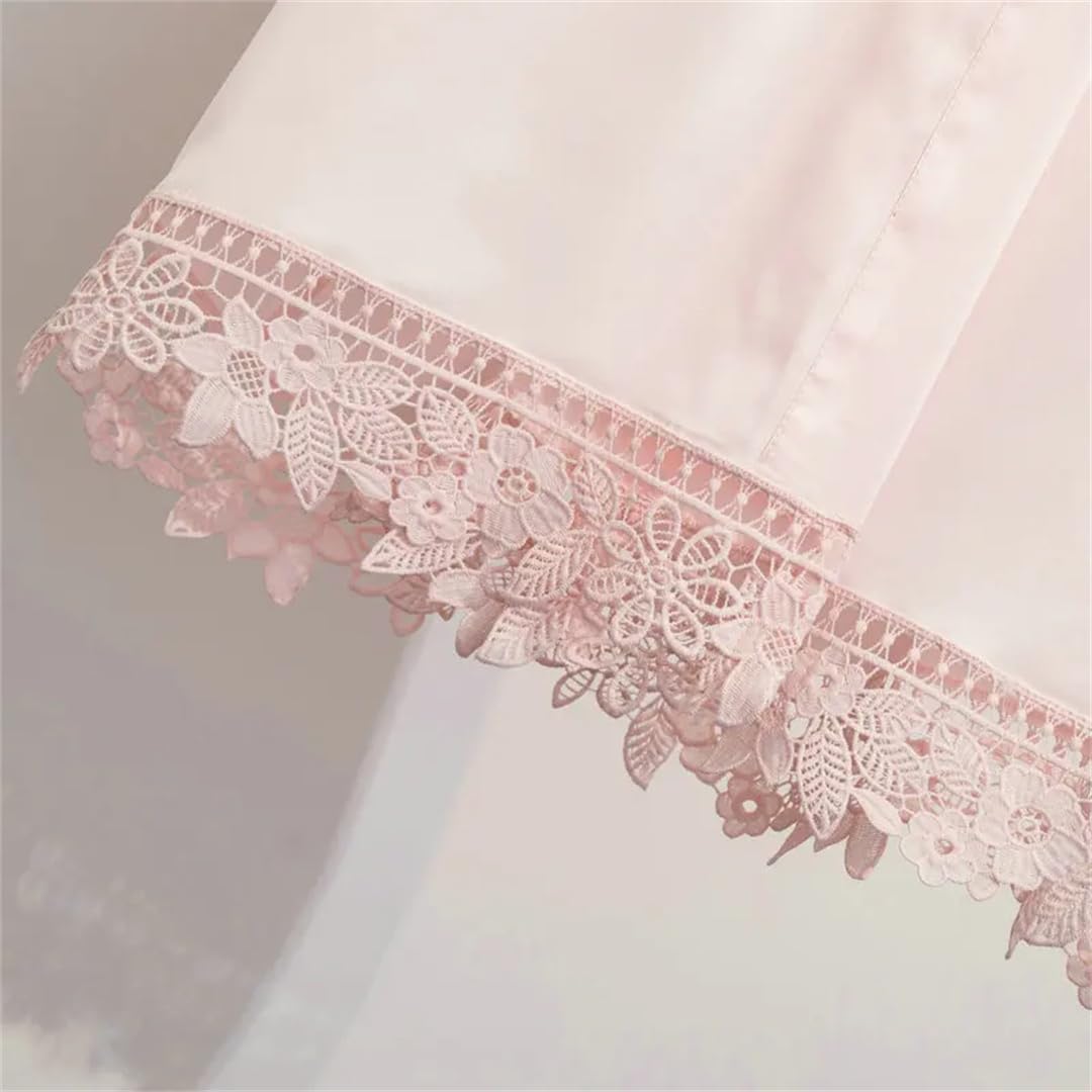 Yeuyyben Accappatoio da sposa in raso opaco in pizzo abito da sposa da donna accappatoio da sposa kimono accappatoio da sposa