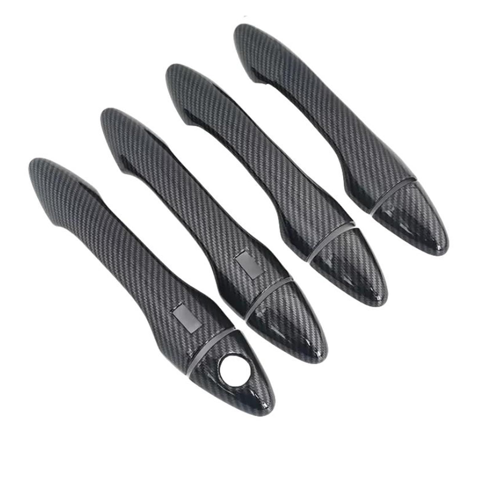 Hrqctim C-Handle2 Button Carbon Fiber Gloss Black Chrome Car Door Handle Cover Bowl Sticker For Hyundai For Tucson Ix35 2009-2014(C-Handle2 Button)