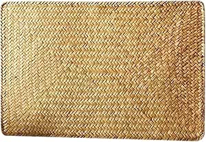 Amazon.com: HOLIDYOYO Rectangular Woven Placemats, Natural Cattail ...