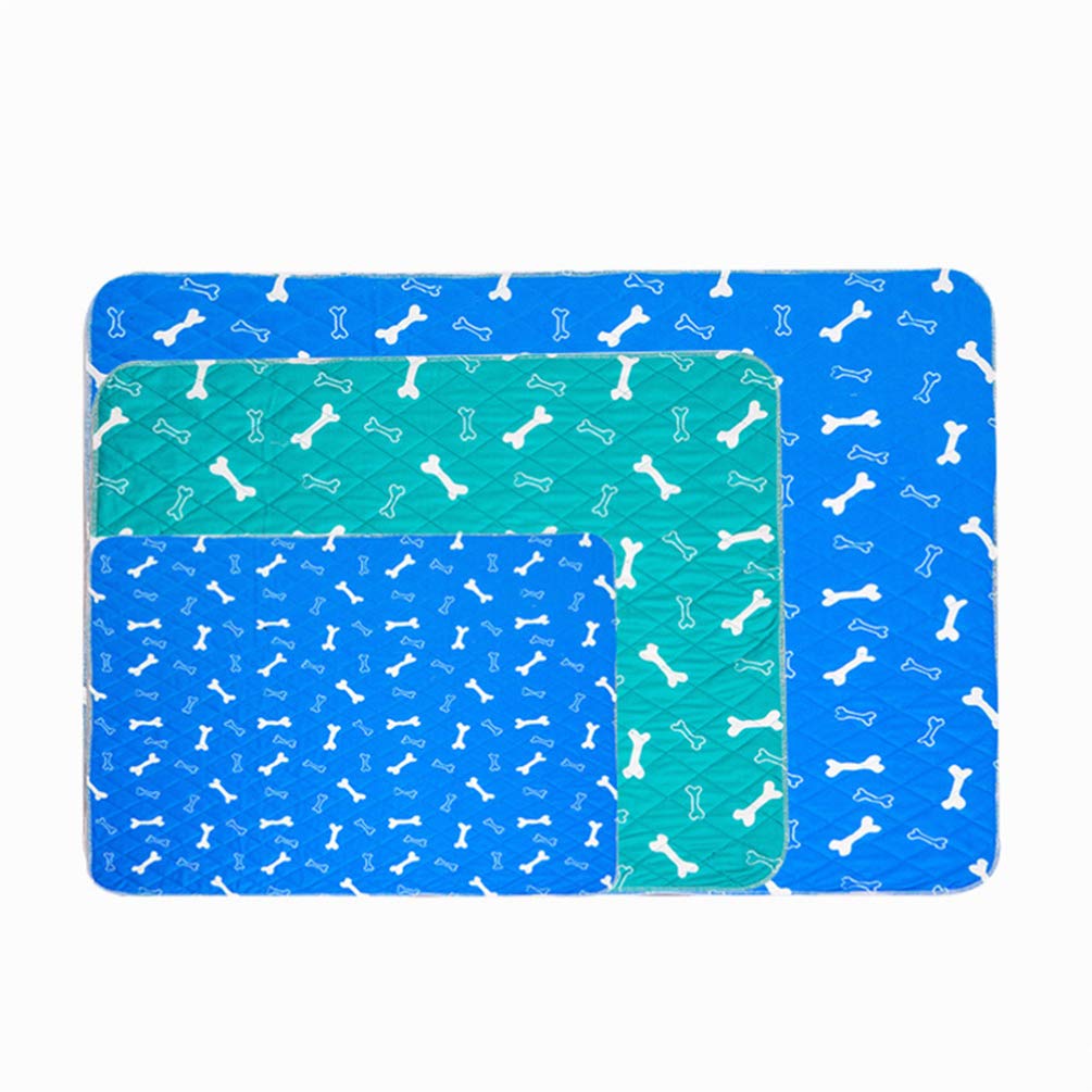 Nadające się do prania podkładki na pee-Pads z nadrukiem kości wchłaniania wody wielokrotnego użytku podkładki treningowe dla szczeniaków kotów niebieskie rozmiar M