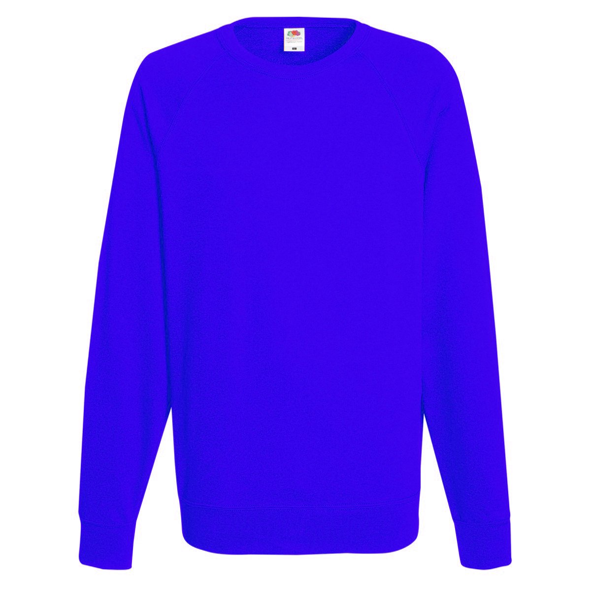 Geeney Men's Round Neck Long Sleeve Cotton Raglan Sweater Classic Work Wear Sweater Cardigan Size L Royal Blue