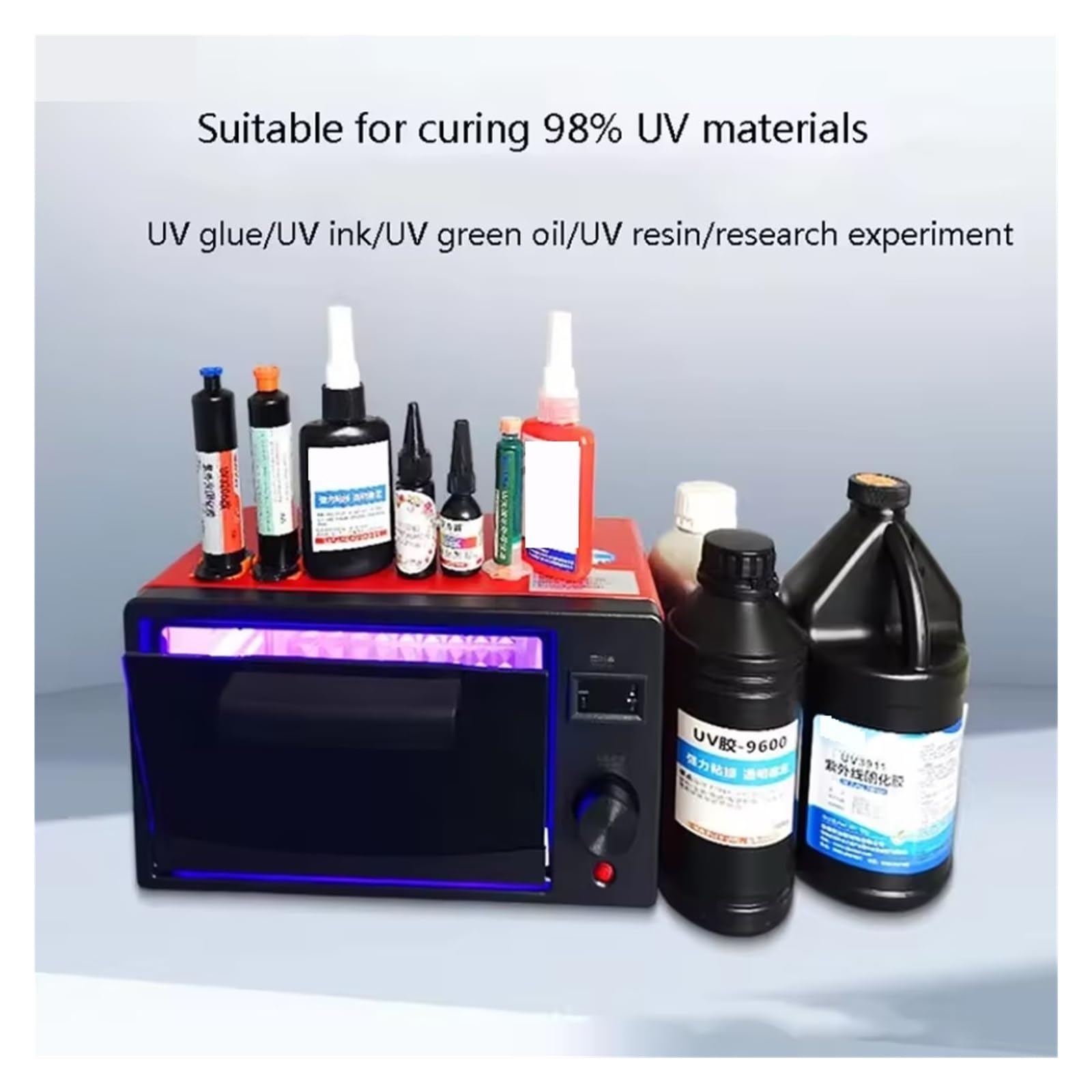 UV Curing Box 365nm 395nm 405nm Lampa ultrafioletowa LED Piekarnik do żywicy UV Szybki elastyczny ekran Konserwacja telefonu komórkowego Szybkie utwardzanie do majsterkowania(80W Switch,395NM)