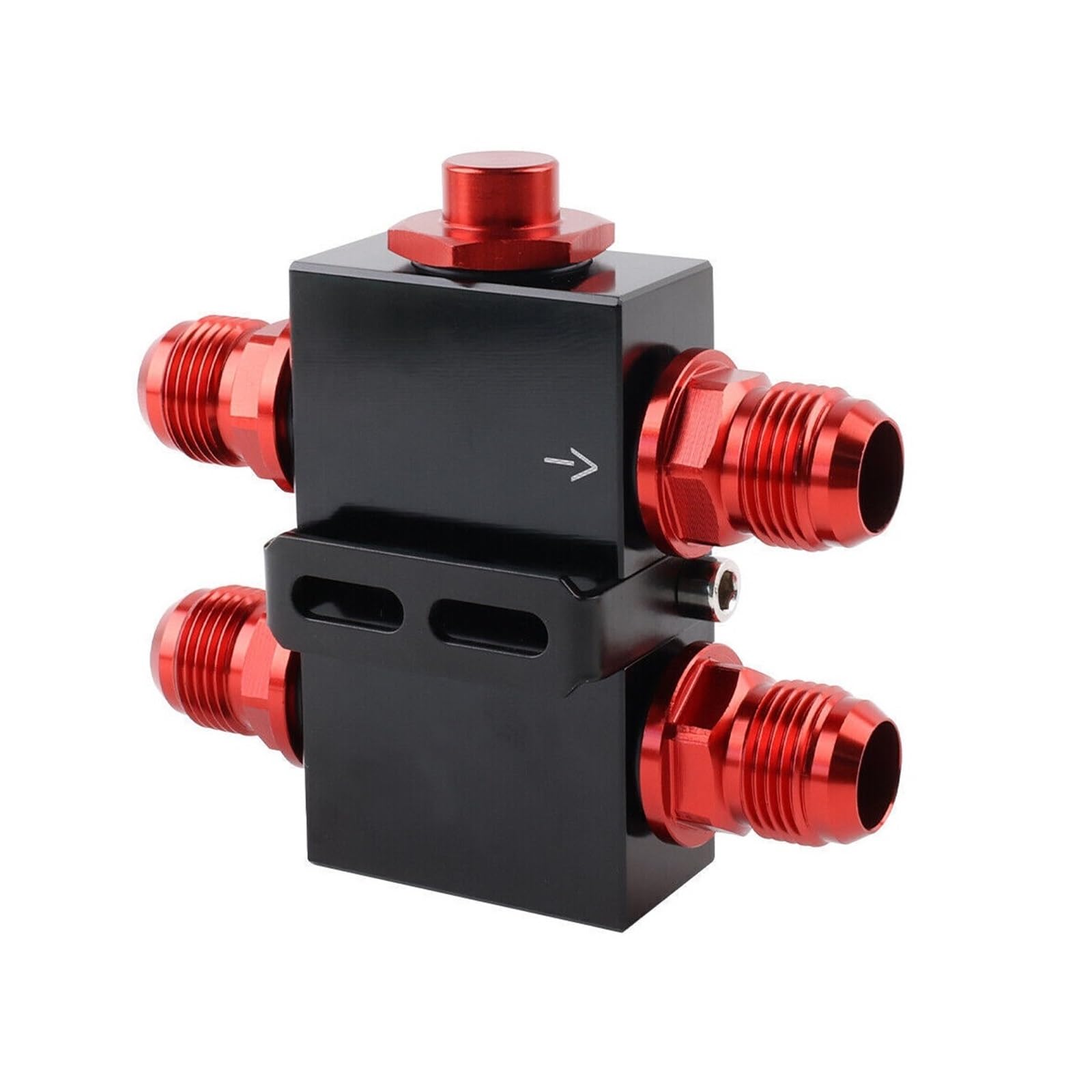 Adattatore per Piastra Sandwich per Filtro Olio Motore e radiatore Olio in Alluminio ricavato dal Pieno con termostato Olio in Linea e Raccordo AN10 per termostato.