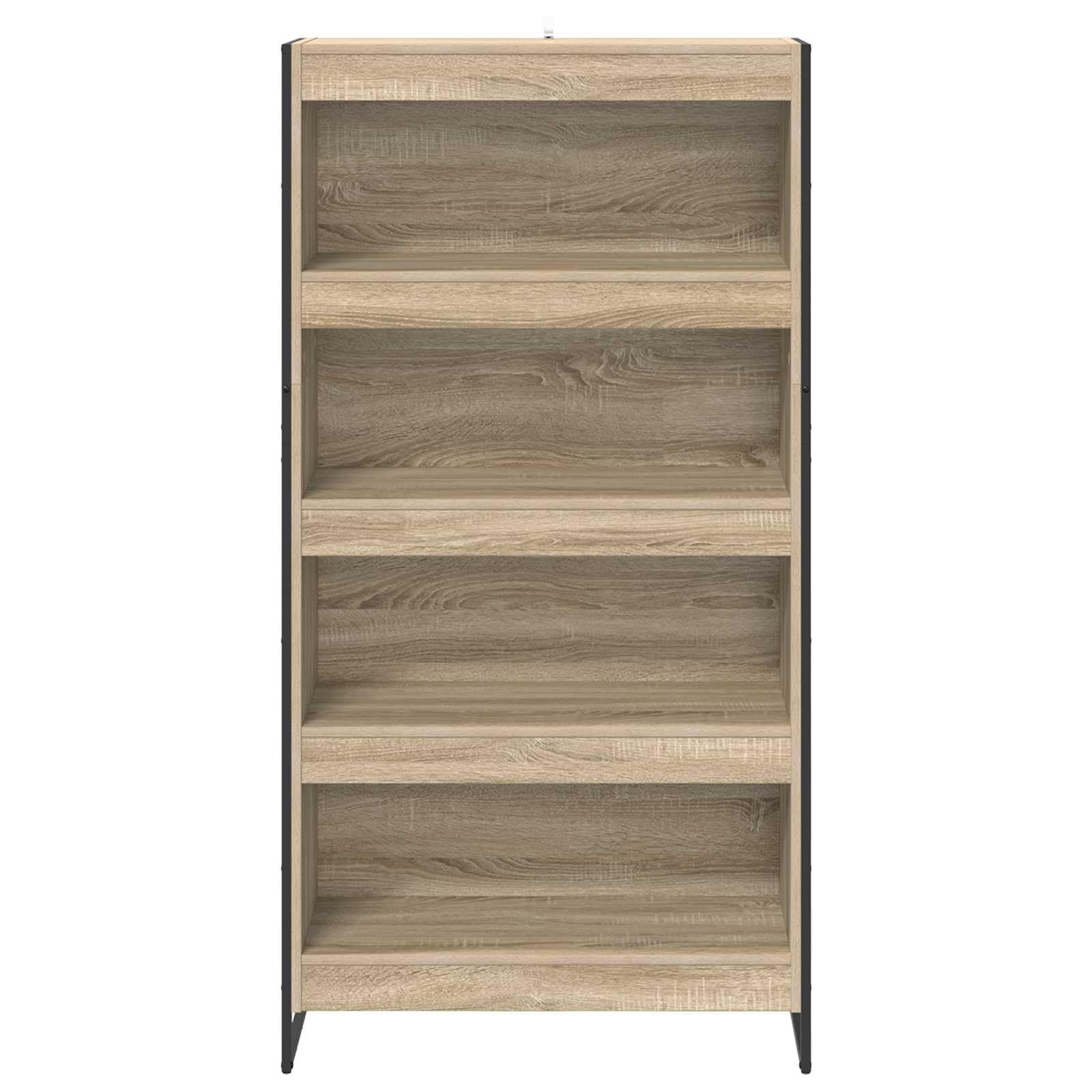 Sonoma regał na książki, zestaw 2 sztuk, 80 x 30 x 155 cm, materiał drewnopochodny, przemysłowy regał stojący do salonu, biura, sypialni, trwały regał na książki