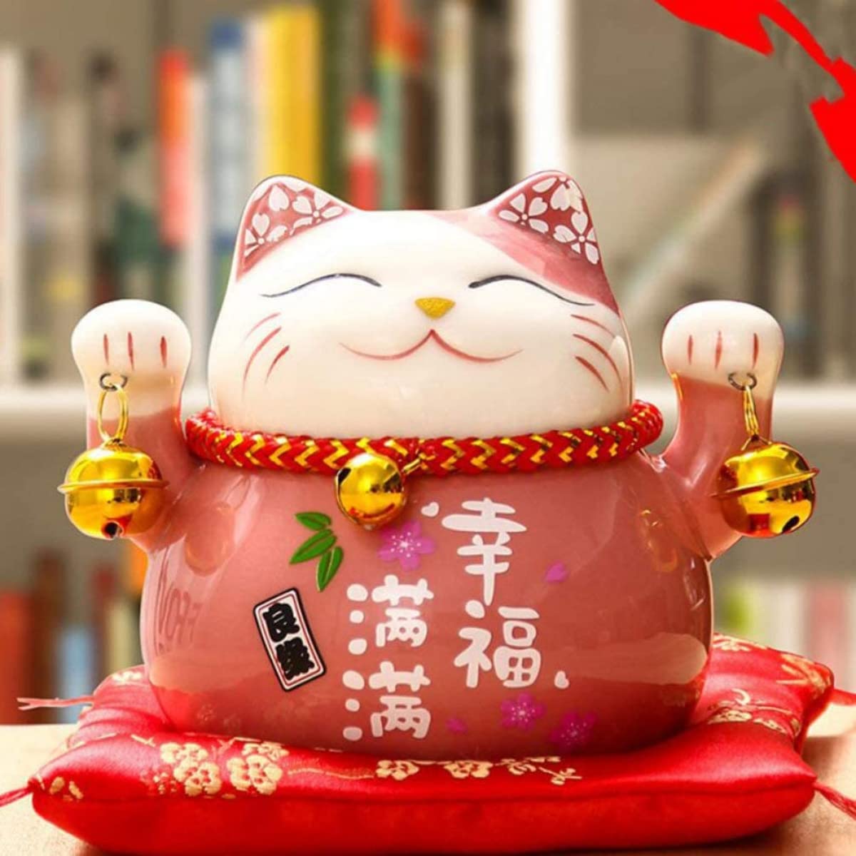 Amazon.co.jp: 猫の貯金箱 陶器製招き猫の貯金箱風水金運コレクション 