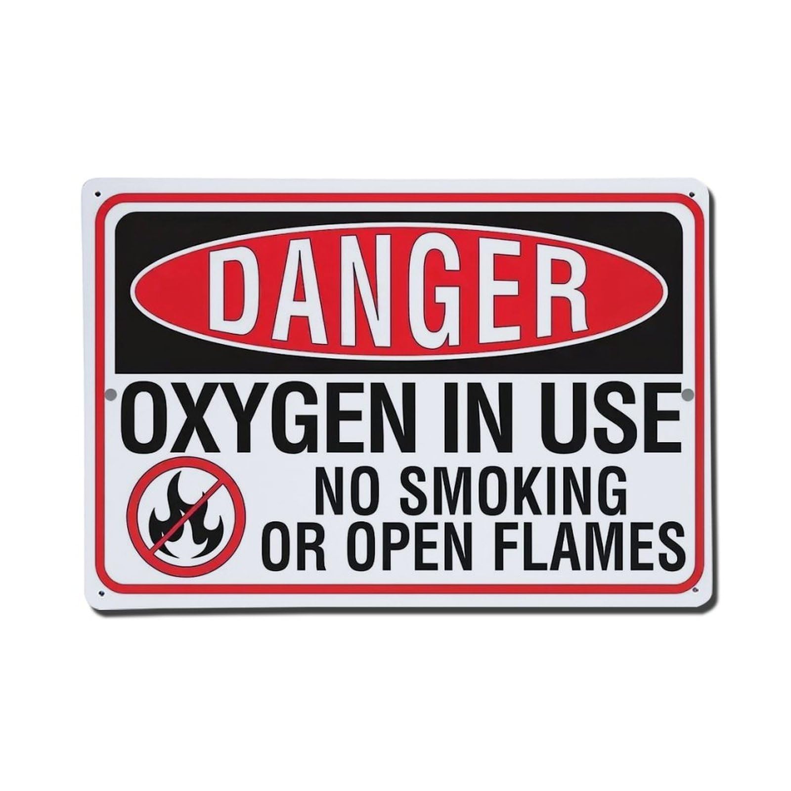 Danger Oxygen In Use No Smoking Or Open Flames Metal Tin Sign Plaque