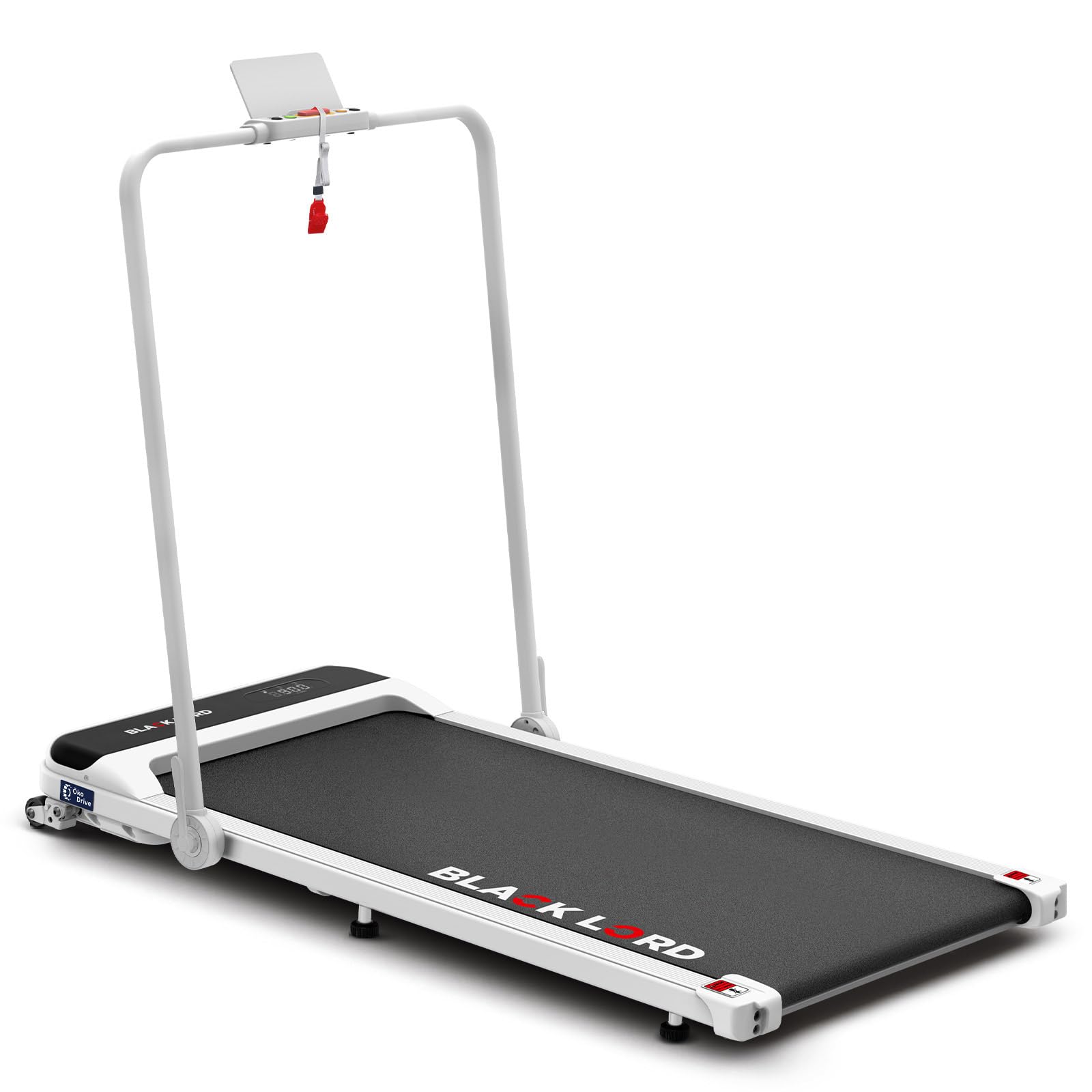 BLACK LORD Walking Pad 3.2HP, tapis roulant per casa, tapis roulant sotto scrivania con display a LED, altoparlante Bluetooth e telecomando da polso, macchina da corsa con inclinazione a 2 livelli, 1