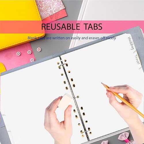 Miniatura 9 de Divisores de carpetas de 3 anillas, separadores de carpetas de cartón de alta calidad con juego de 5 pestañas, separadores de índice de tamaño carta