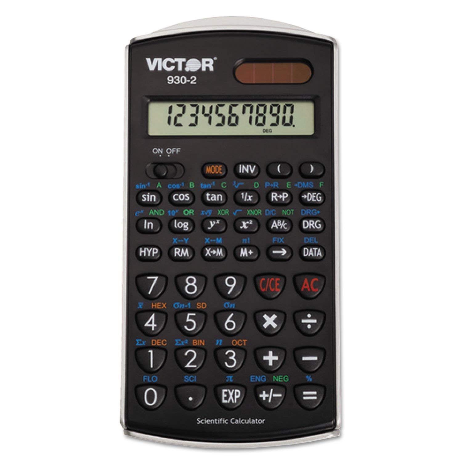 Victor-930-2 Scientific Calculator, 1Line Display-Black and Silver , 3 x 5