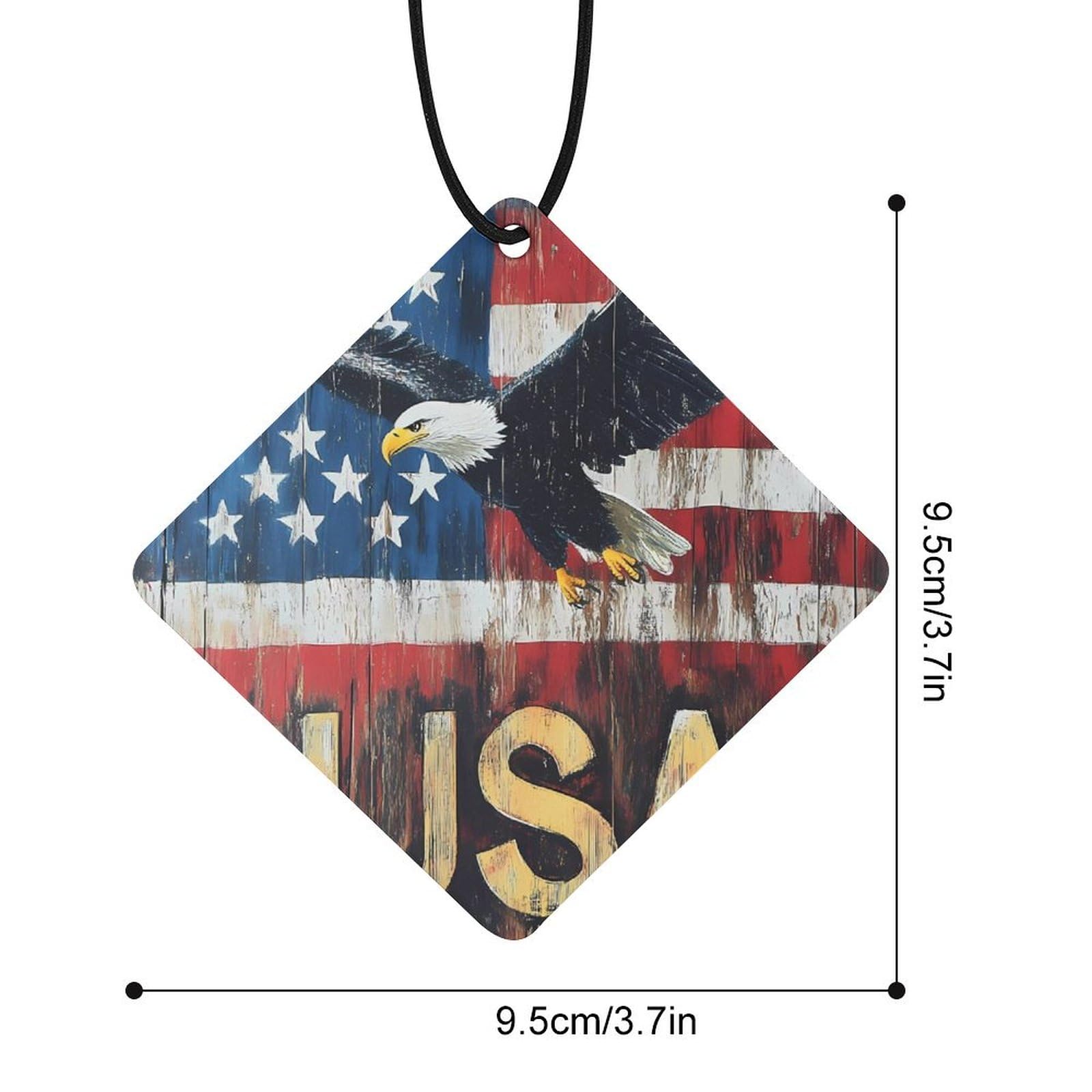 U.S Flag USA E-agle Car Air Freshener Hanging Aromatherapy Tablets for Car Accessories Rhombus
