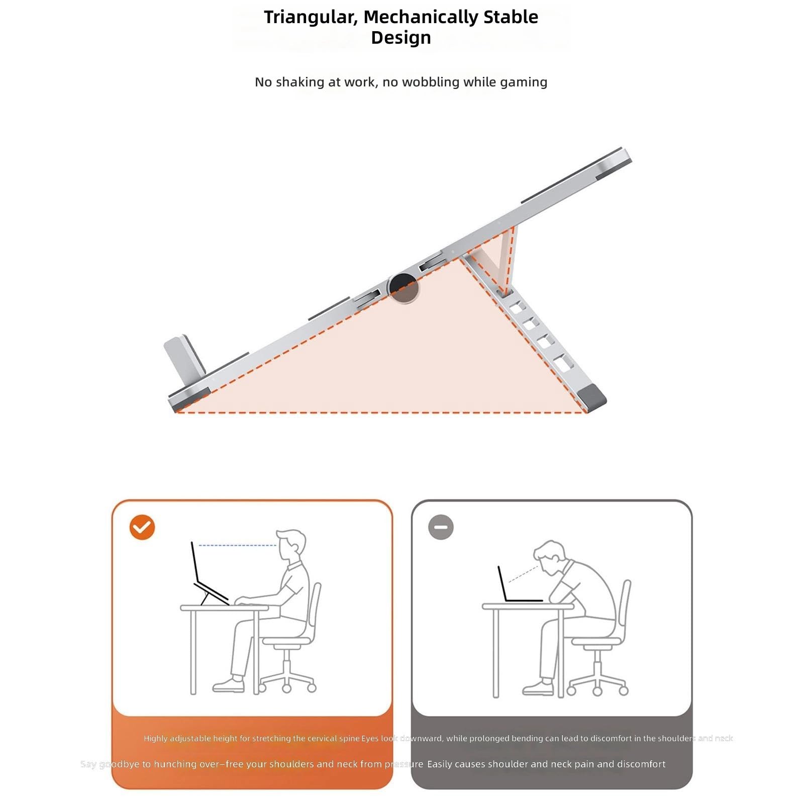 Supporto ergonomico in alluminio per notebook da 17 pollici tablet telefoni portatili in alluminio portatile ascensore portatile