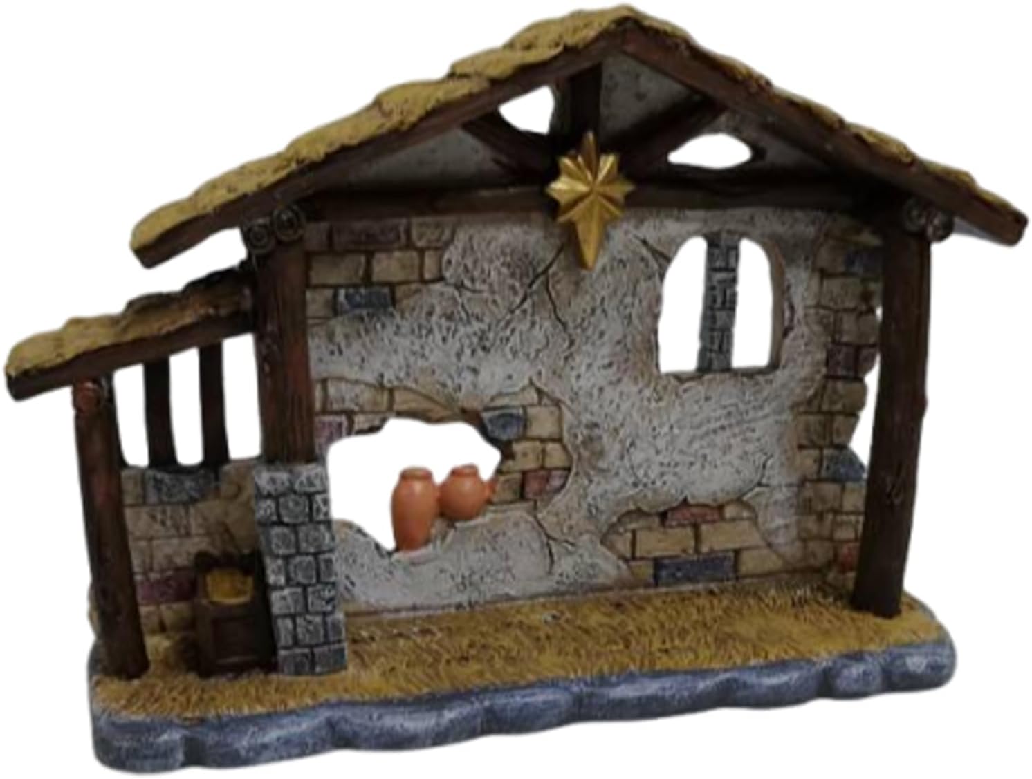 LUOZZY Miniature Resin Nativity Scene Statue Christmas Holiday Decoration Figurine for Religious Indoor Display Tabletop Ornament