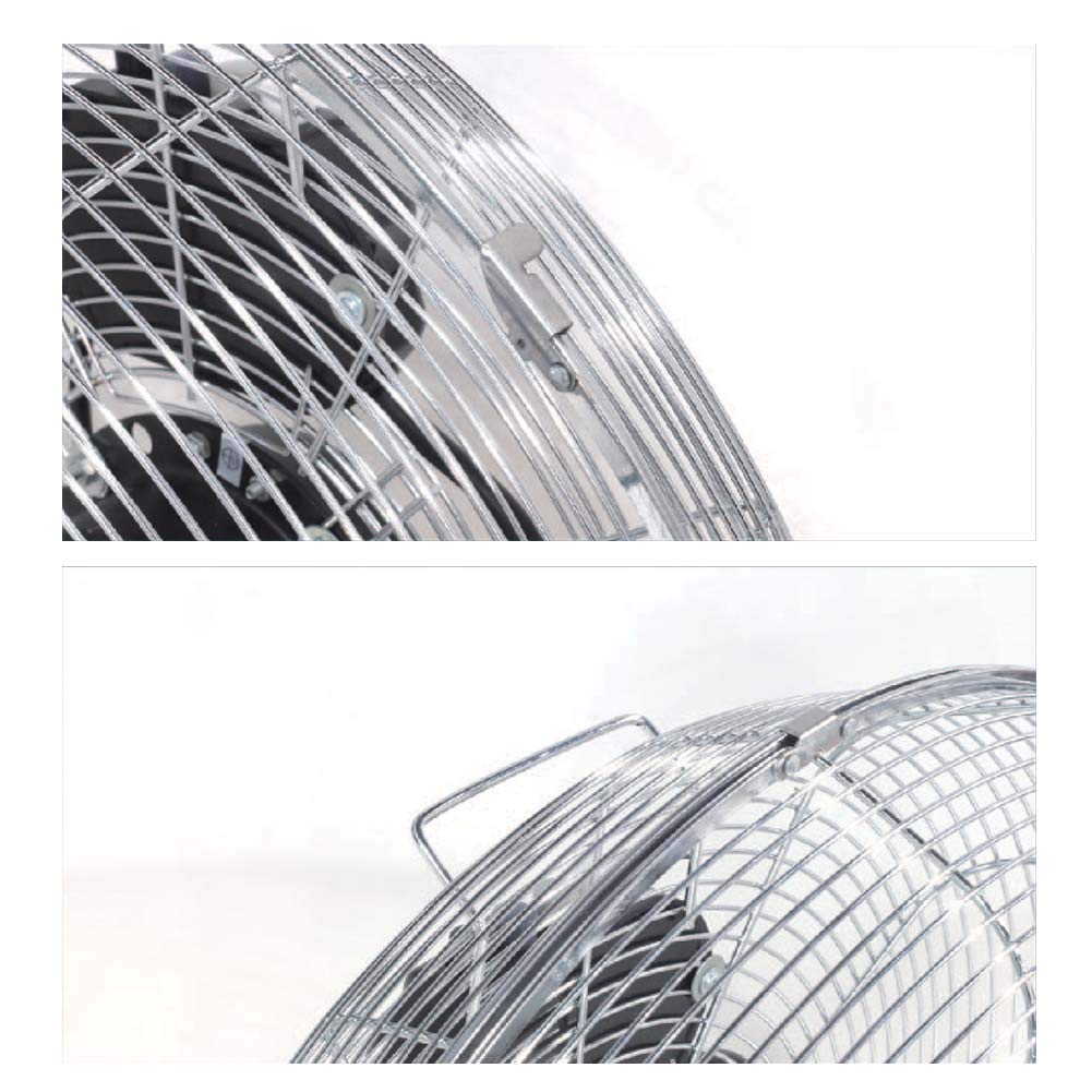 BAKAJI Ventilatore Da Terra In Metallo Potenza 100 Watt Con Pale 50 cm in Alluminio Inclinabili e Motore a 3 Velocità