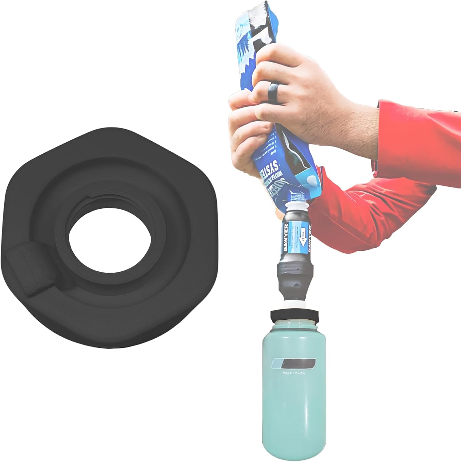 Nalgene-Compatible Sawyer Squeeze Water Filter Adapter for Hiking Nalgene-Compatible Sawyer Squeeze Water Filter Adapter for Hiking