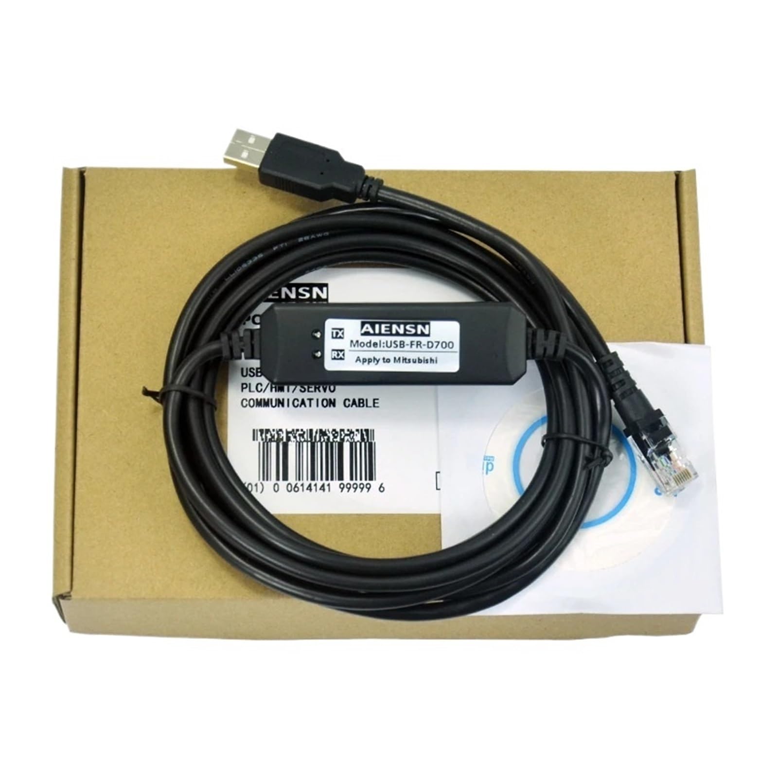 QSFZ AIENSN Compatible With Mitsubishi FR-E700 FR-D700/740 Inverter Debugging Cable USB Interface Download Data Cable