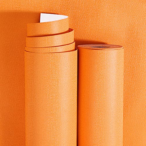Image of Jaamso Royals Orange Plain matt Wallpaper - Self Adhesive, Water Proof, Peel and Stick Sticker (1000 CM X 60 CM, Orange)