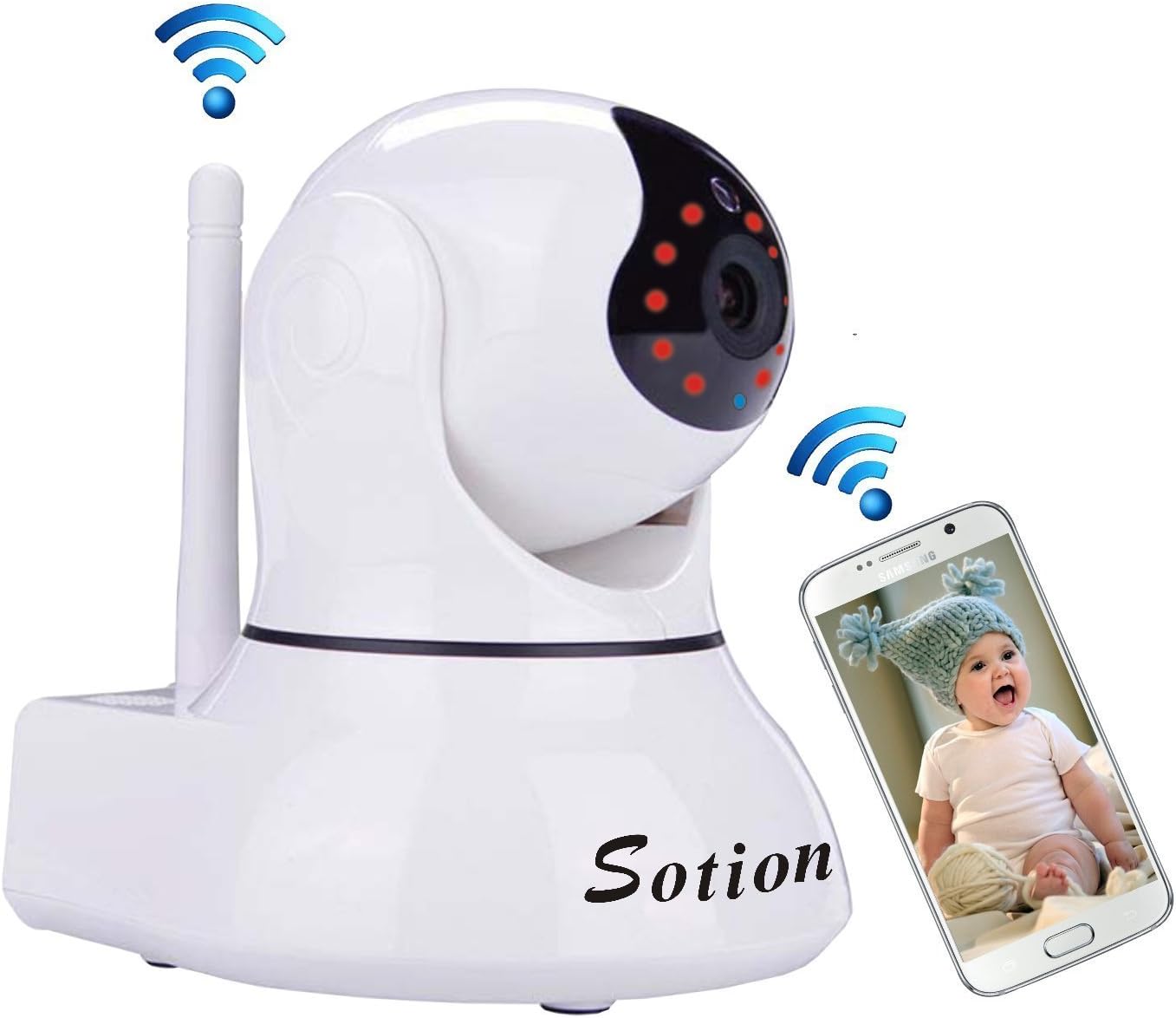 Full HD Wide Viewing Angle Internet WiFi Wireless Network IP Security Surveillance Video Camera System, Baby and Pet Monitor with Pan and Tilt, Two Way Audio & Night Vision (02W)
