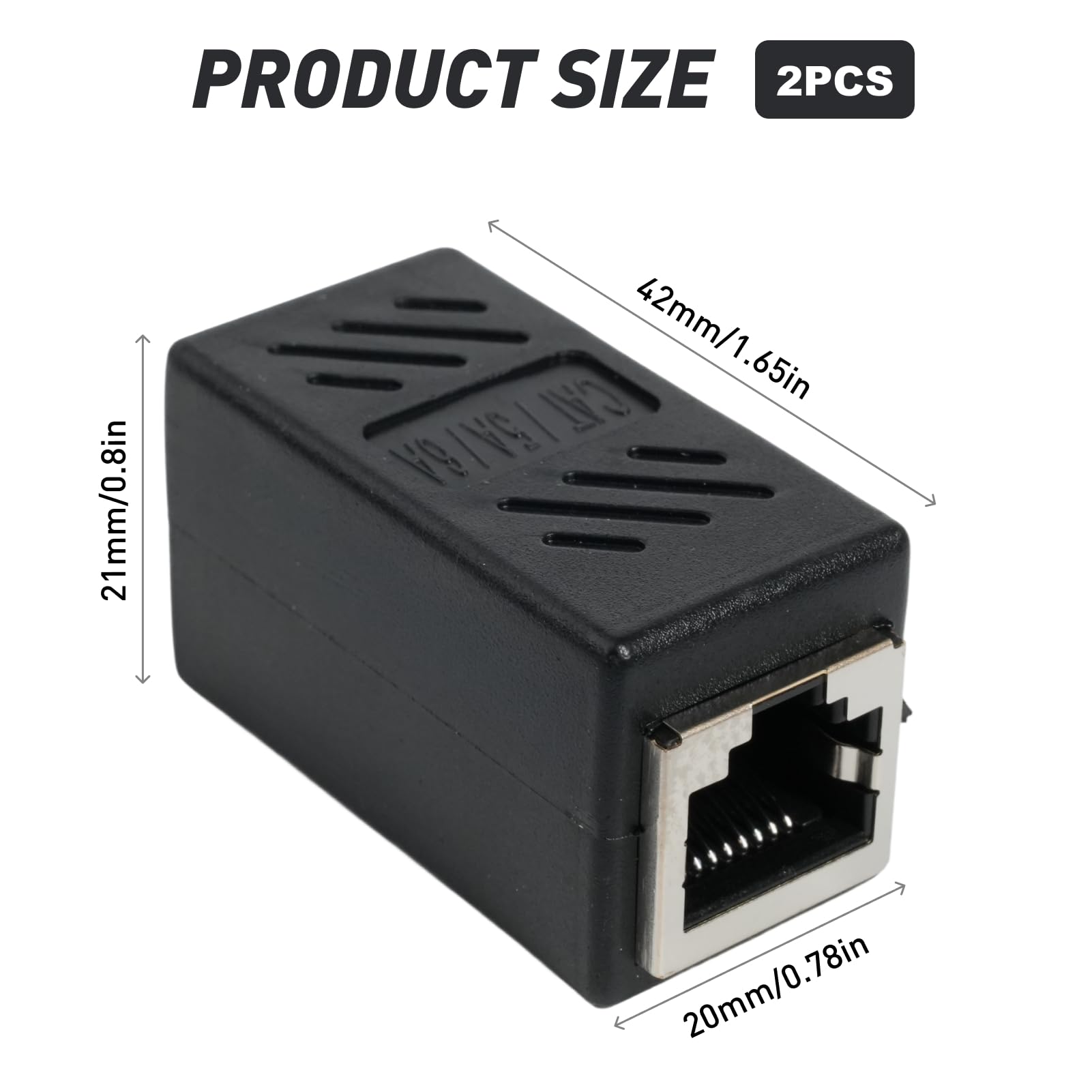 Lot de 2 Coupleur RJ45 10Gbps Connecteur Femelle-Femelle Aluminium Adaptateur Ethernet Blindé Cat8/7/6/5/5e Réseau PoE