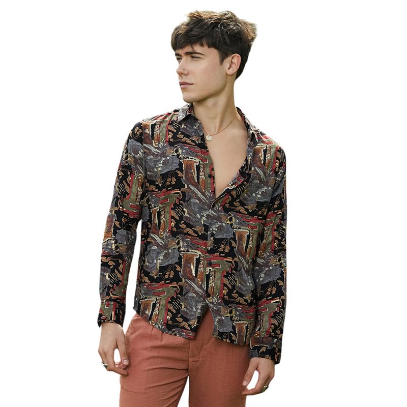 Image of CAHOOT Men's Shirt for Casual Wear | Spread Collar | Long Cuffed Sleeves | Button Closure | Shirt Crafted with Comfort Fit for Everyday Wear