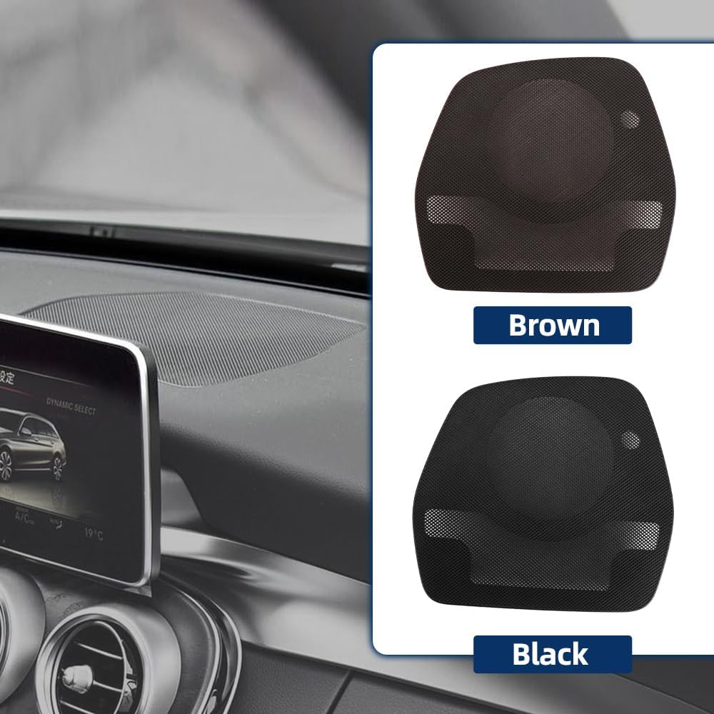 Car Central Control Dashboard Speaker Horn Frame Decoration Covers for Mercedes Benz C GLC W205 W253 2056801607 (Black)