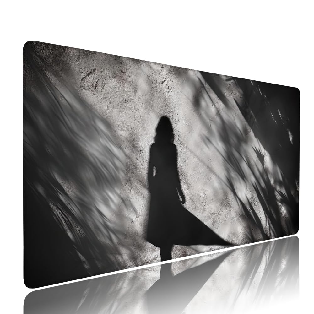 Alfombrilla de Mouse para Juegos, Nero, XXL, Antideslizante, Impermeable, Diseño de Ragazza, Extendido, Grande, 1200x600x3mm, para PC, Laptop, Ufficio, Famiglia d-438