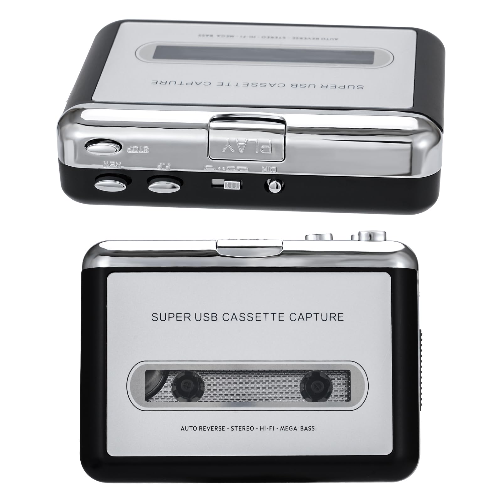 Incutex Reproductor y convertidor de casetes en MP3 con PC vía USB, Convertidor Digital de casetas, Conversión de Cintas a Formato MP3, Compatible con Windows y Mac