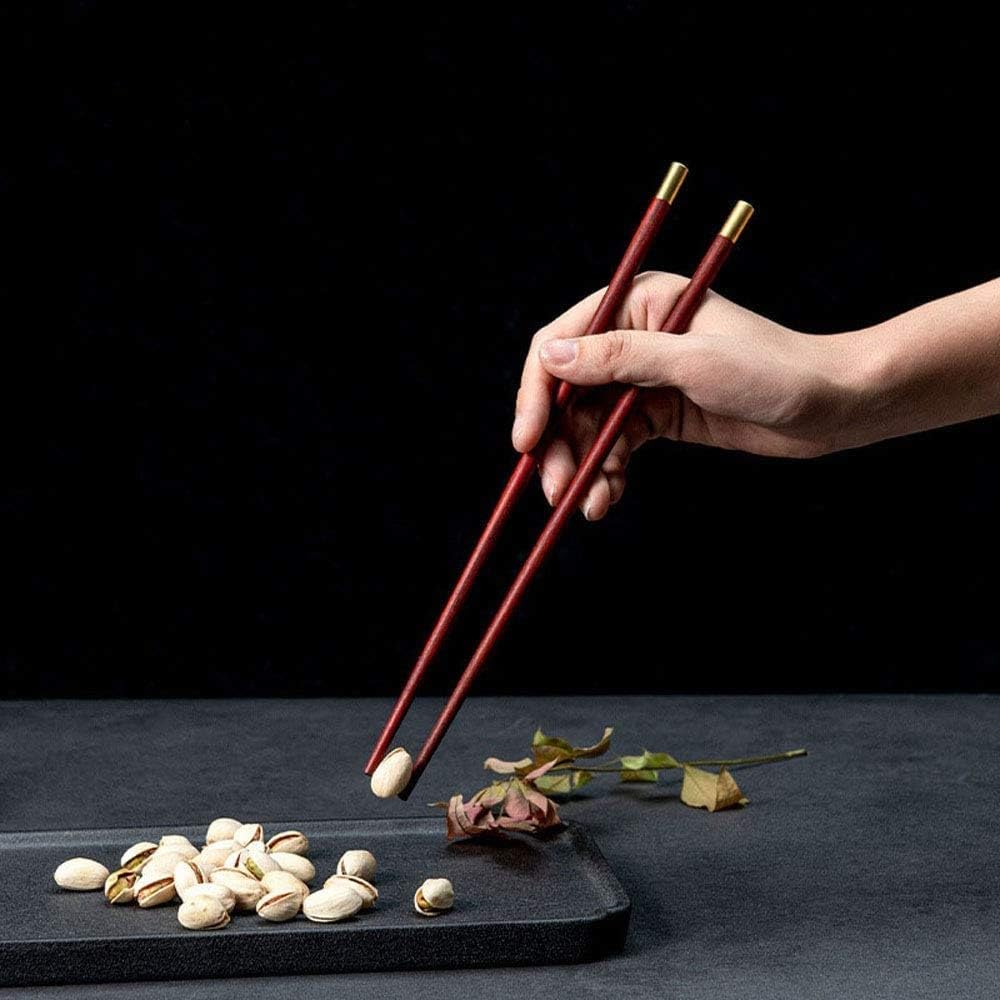 baguettes chinoises réutilisables cooking chopsticks Baguettes, baguettes rondes sculptées à la main, ensemble cadeau de baguettes avec boîte-cadeau(Color:5,Size:)