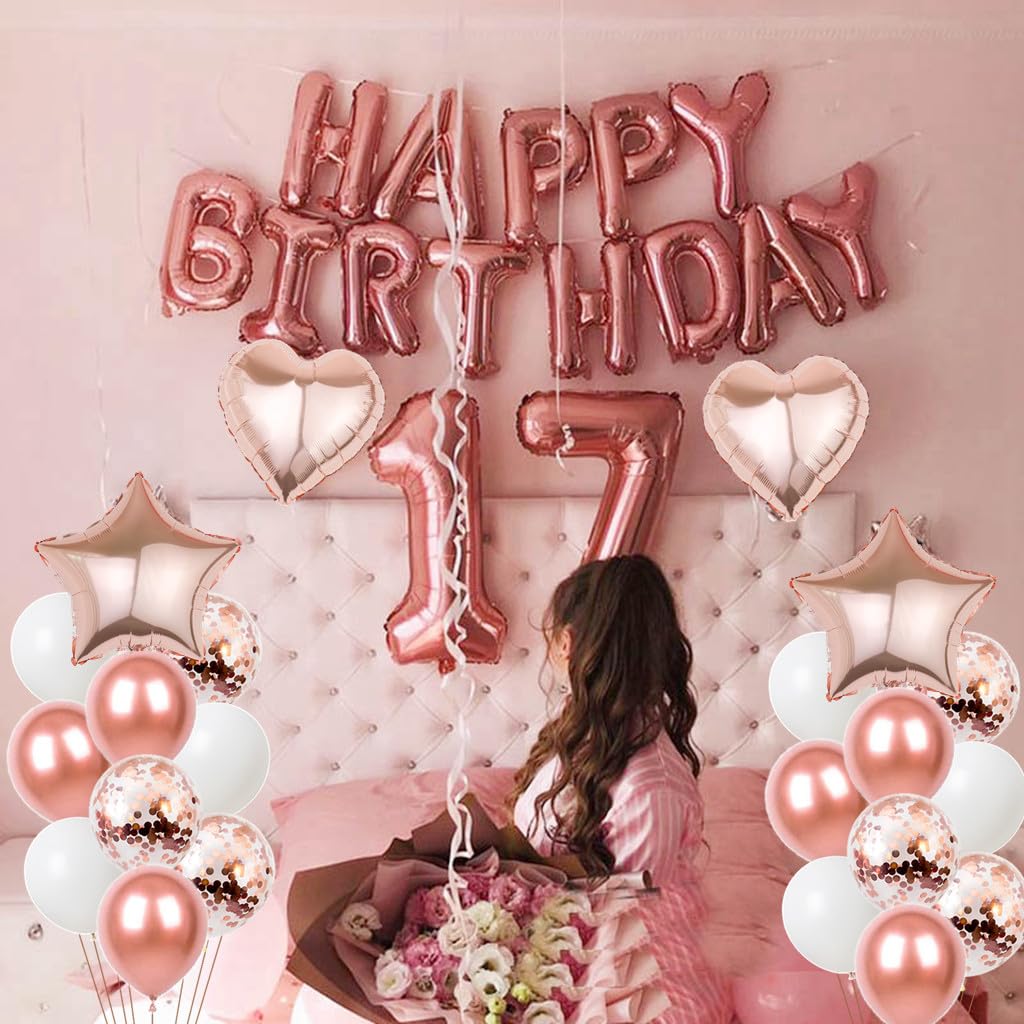 Decorazione 44°compleanno donna Rosegold Set decorazione festa 4