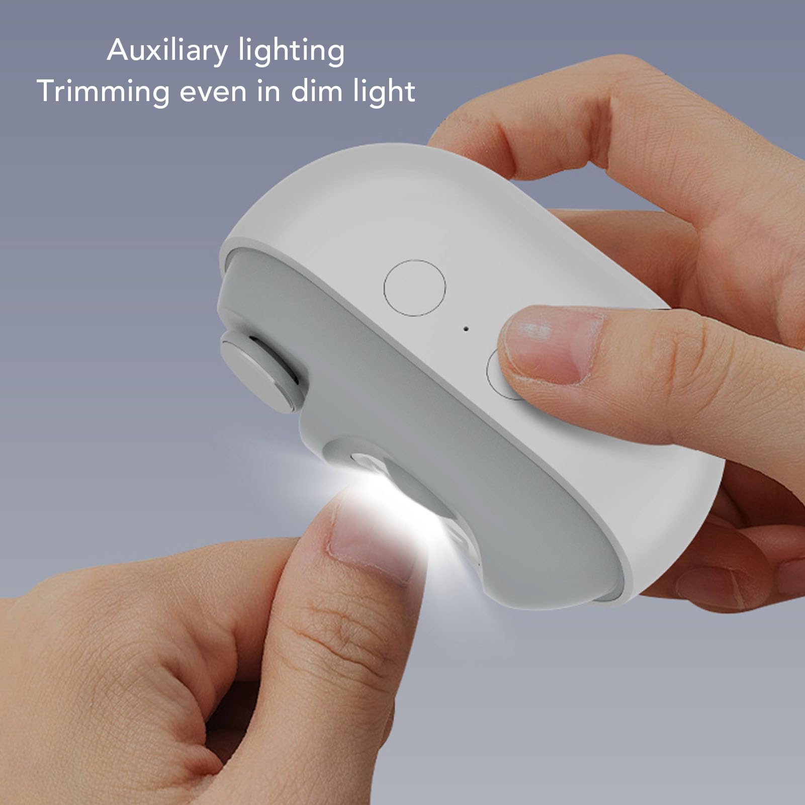 Electric Nail Clipper, 3 in 1 Automatic Nail Trimmer with Light & 2 Speeds, Protable Nail Polisher, USB Rechargeable Safety Electric Nail File for Babies, Kids, Adults and