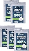Lingito Clear Emergency Rain Ponchos for Adults - Thicker 0.03mm 100% Waterproof Pack of 5 for Camping, Hiking, Amusement Parks