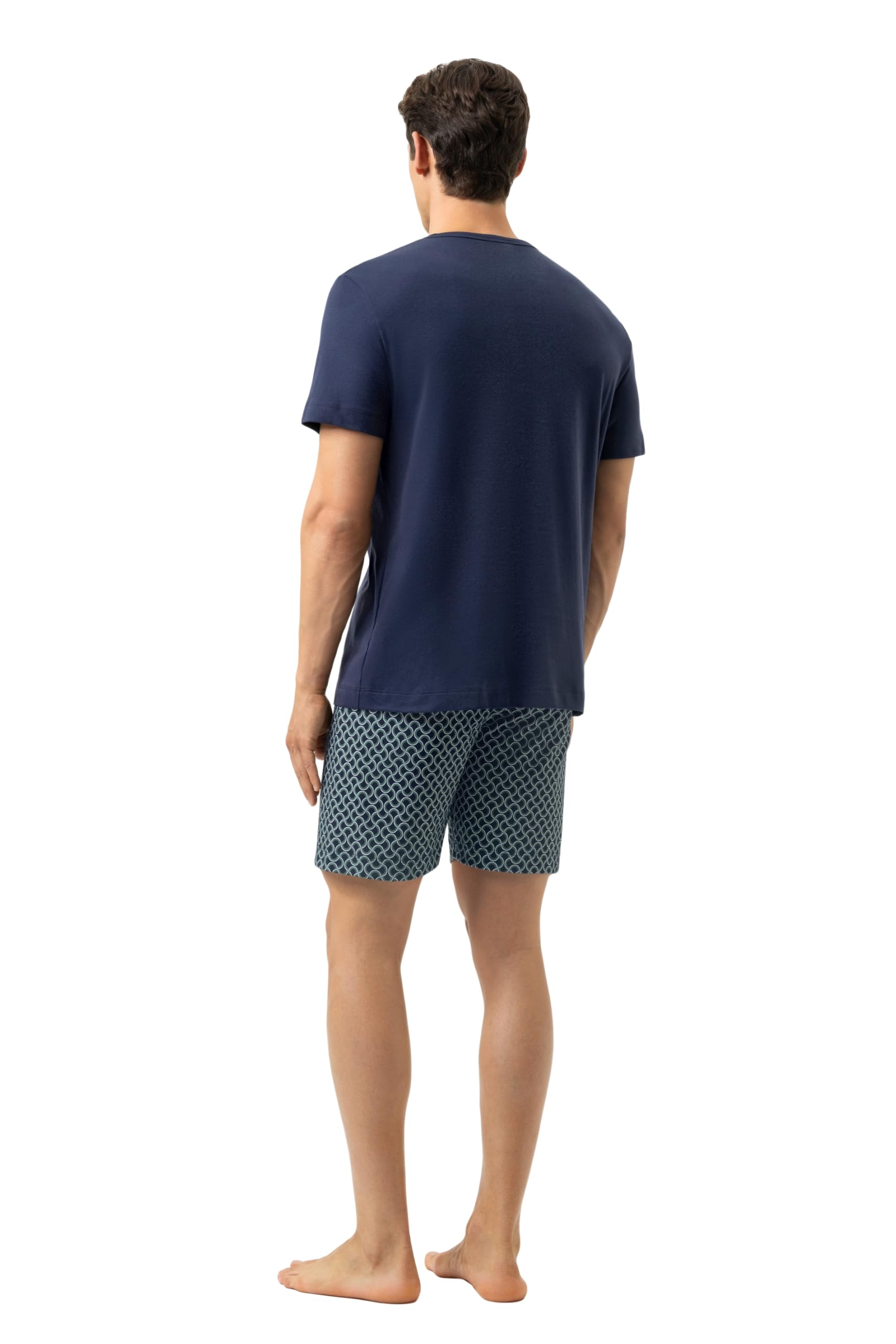 Mey Herren Anzug kurz: 2-teiliger kurzer Pyjama, Legere Passform, Unifarbenes Shirt mit Brusttasche, Kurzarm, Rundhalsausschnitt, Serie Curves