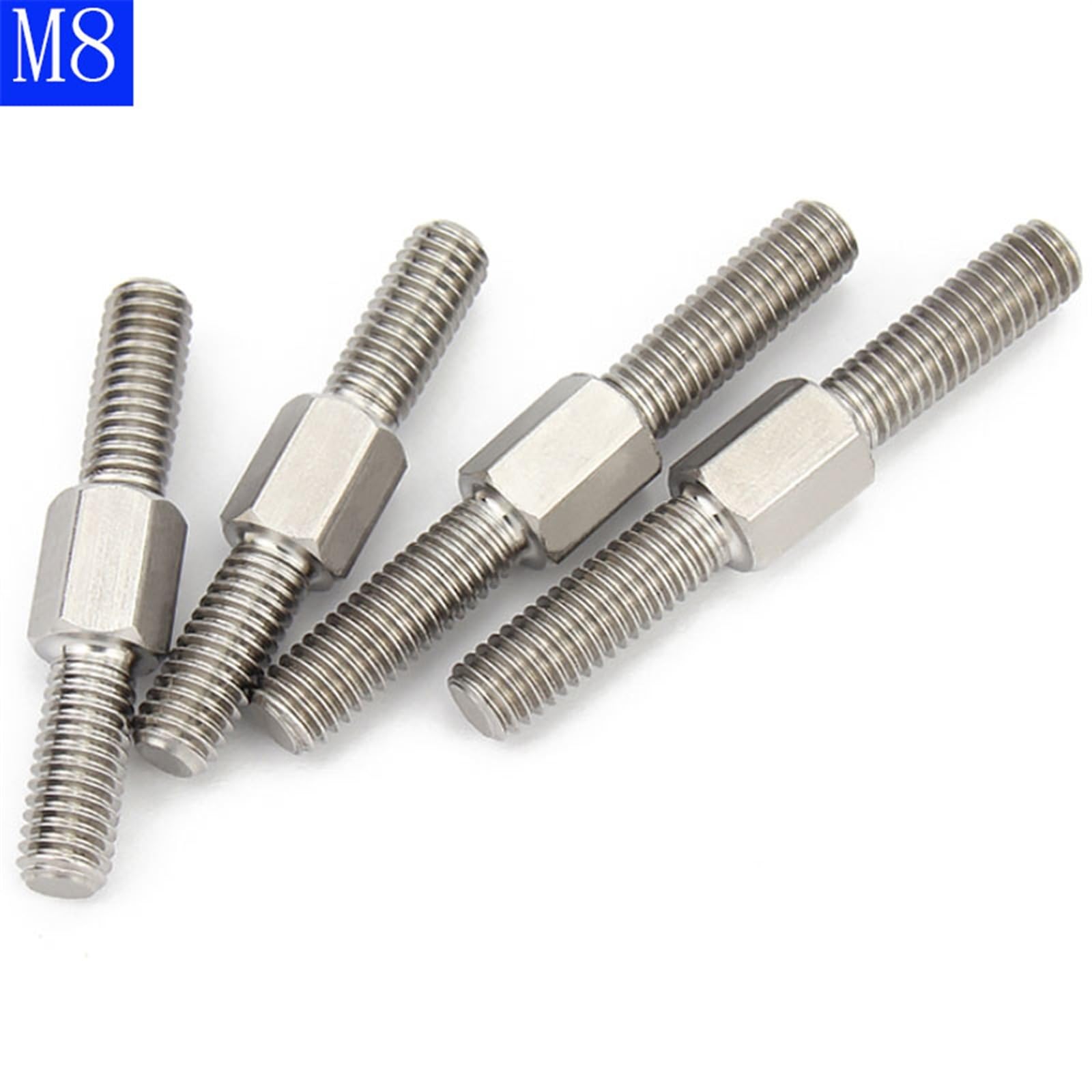 Boss Fileté M8 Acier Doux - OD 16mm, Longueur Filet 12mm, Pas 1.25mm, 6H