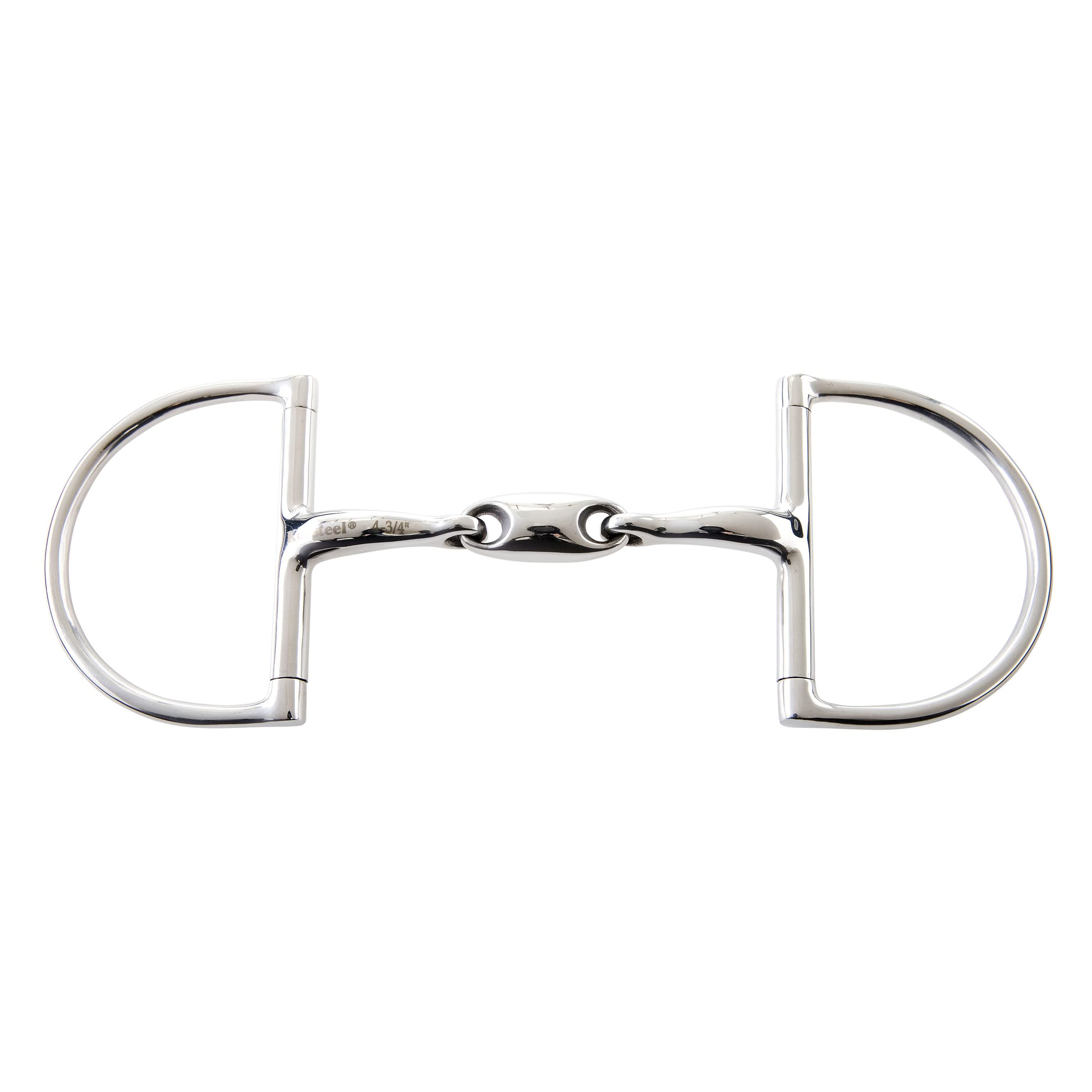 JP Korsteel Stainless Steel Oval Link Hunter Dee Ring Snaffle Bit, 5.5"