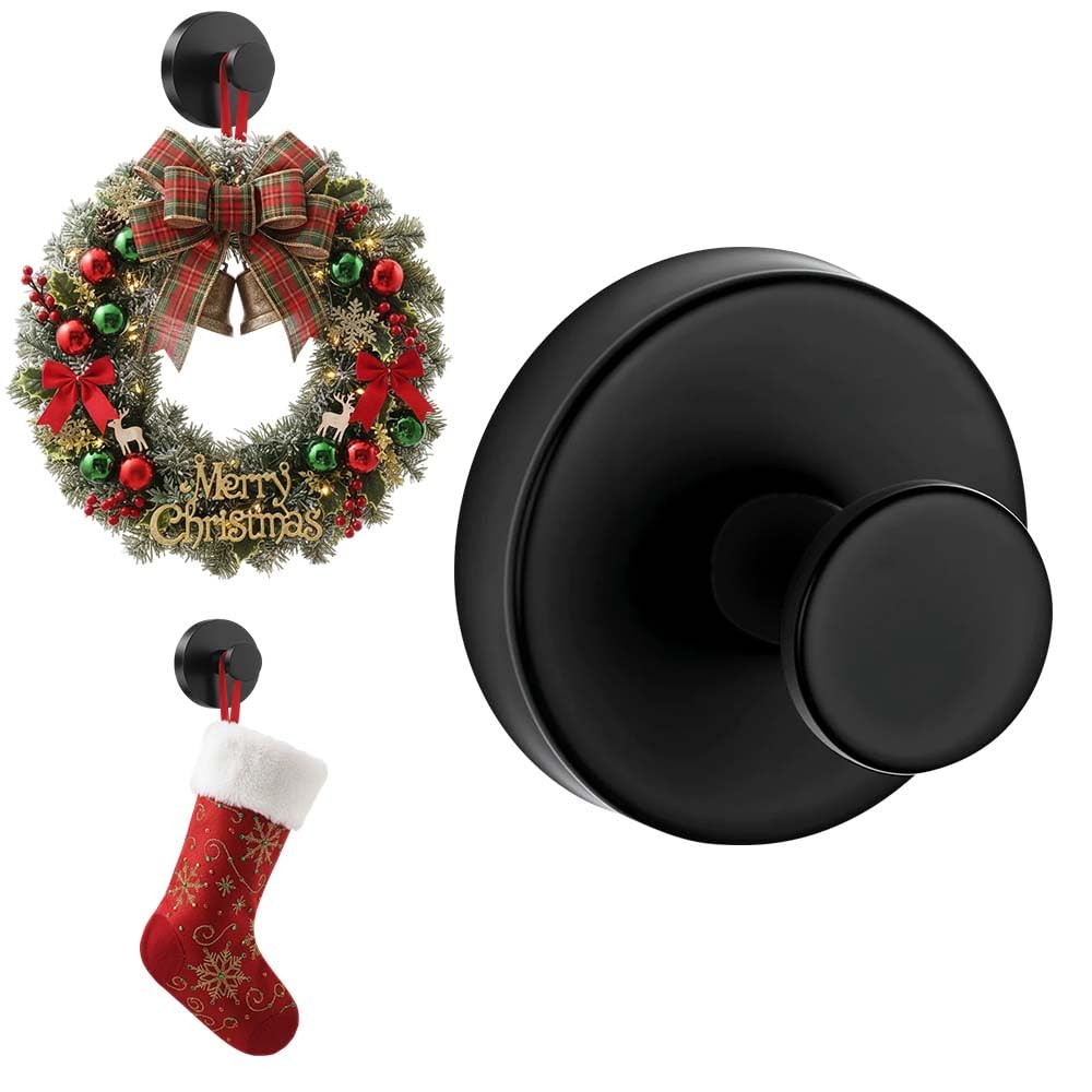 No Hardware Garland Hanger, Front Door Garland Hanger, Black, 1