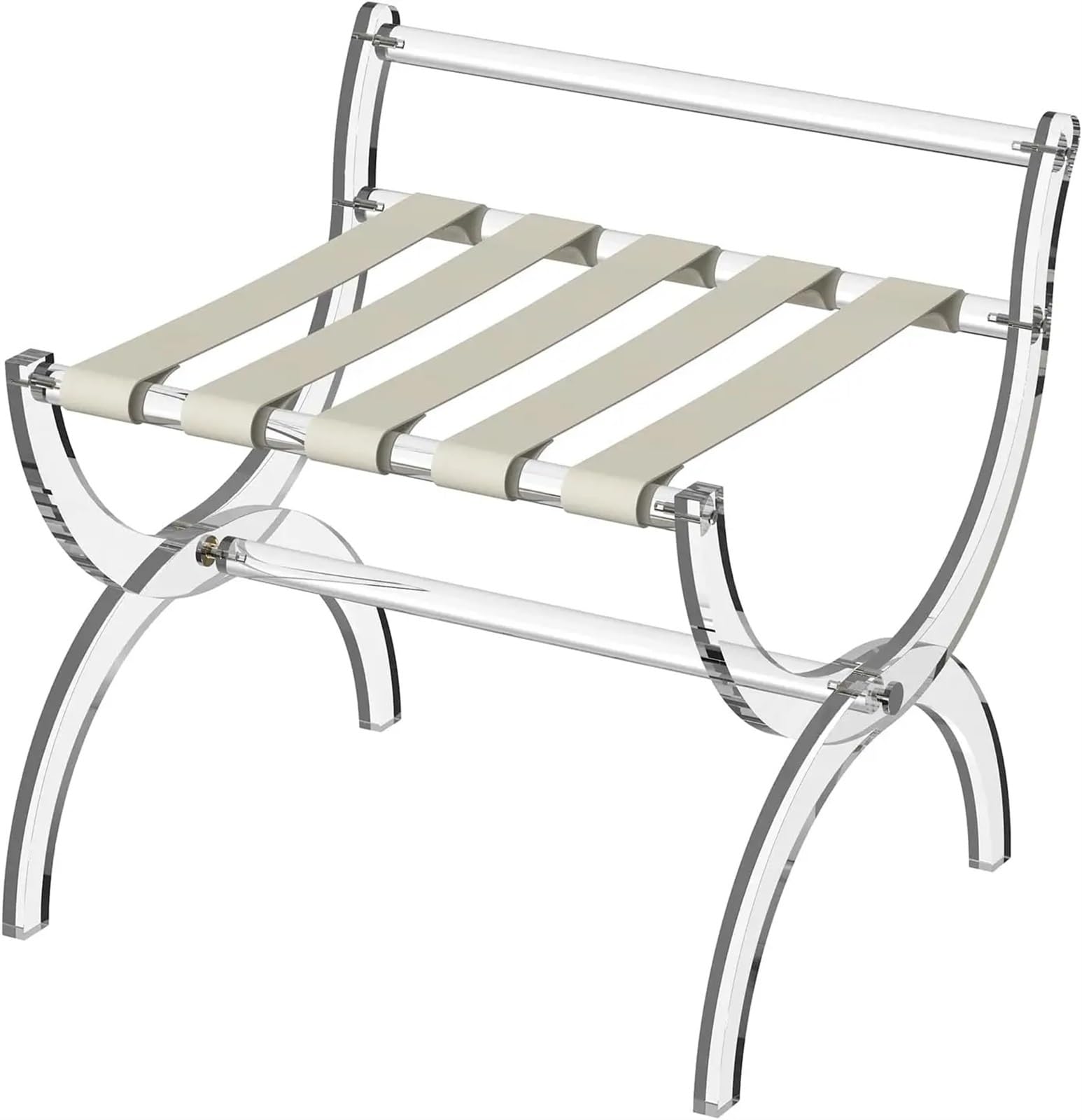Porte-bagages pliable avec barre de support haute et sangles en cuir noir