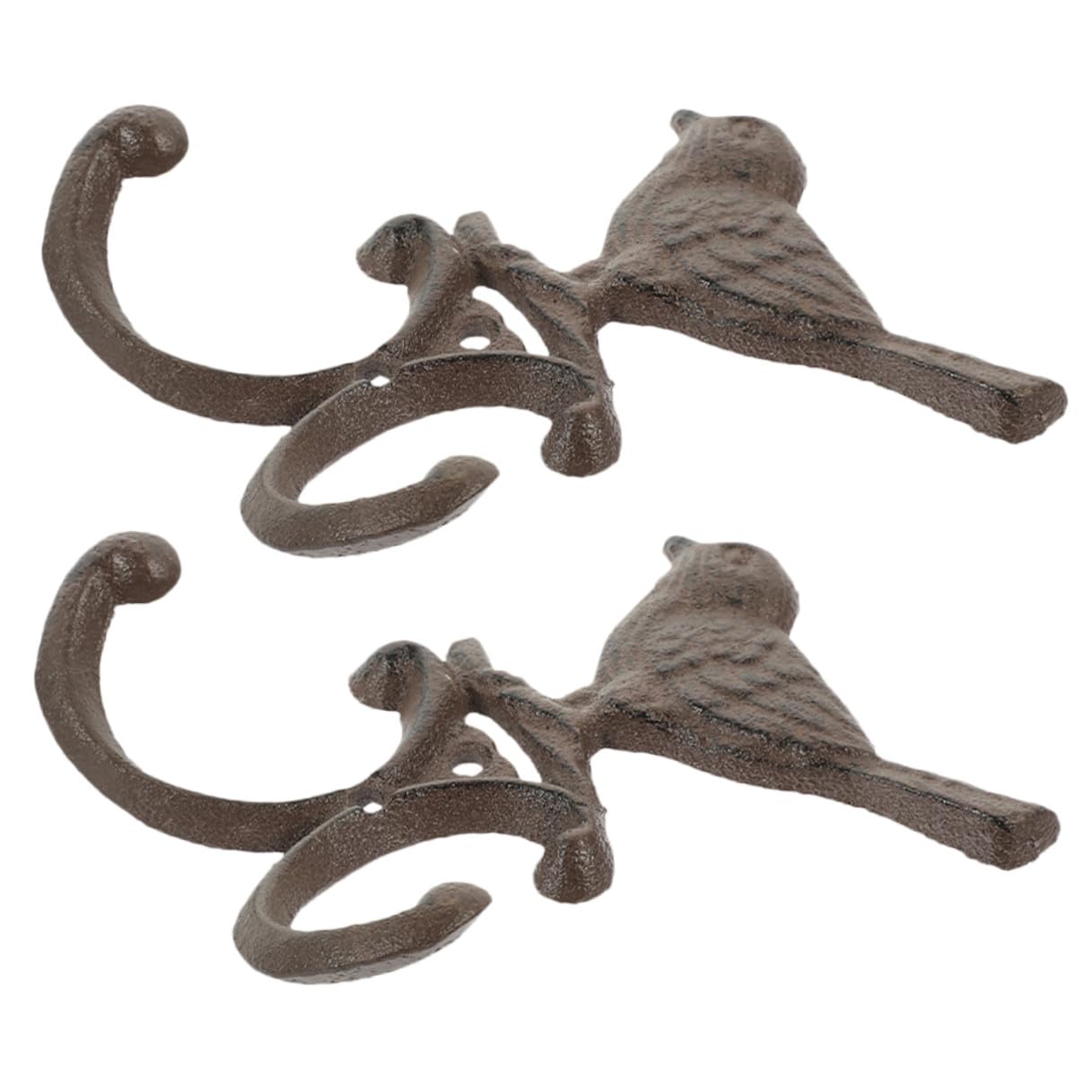 Crochets muraux fonte vintage à double fixation solide pour décoration oiseau