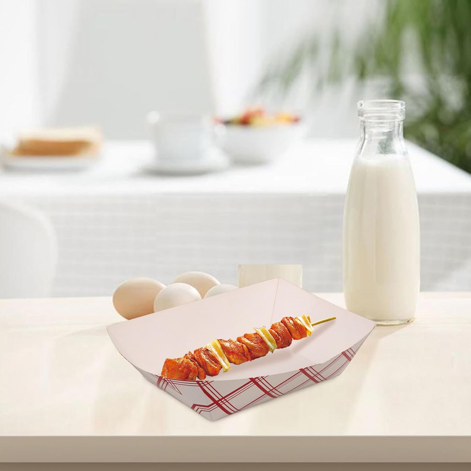 20pcs Hot Dog Paper Food Boxes Kraft Takeout Containers for Snacks Sausage Packing Trays for Parties Bbqs and Picnics