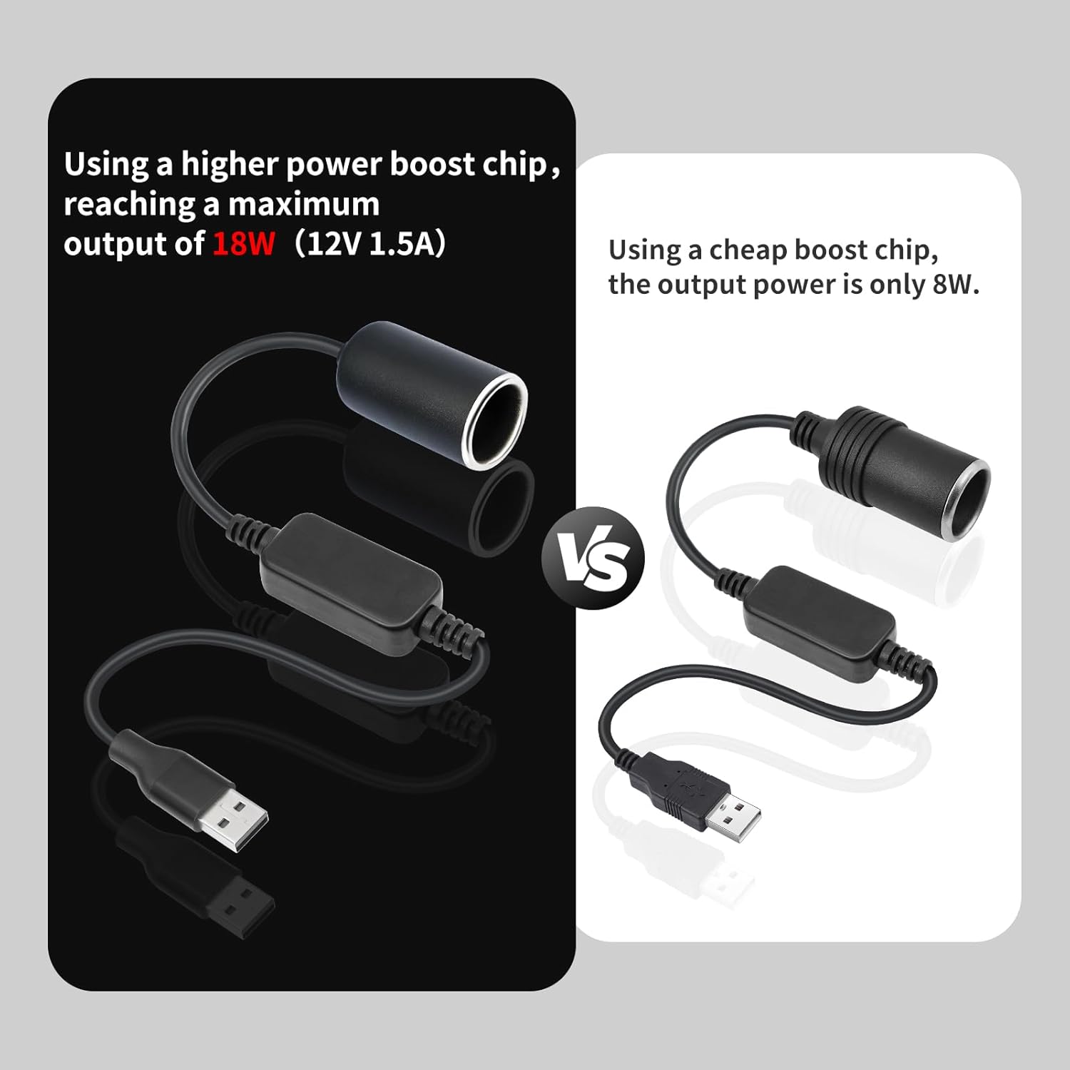 USB A Male to Car Cigarette Lighter Socket Female Converter Cable 1 Feet,5V to 12V 18W USB to Cigarette Lighter Adapter for Dash Cam, GPS car intercom 6 61p6OhGhPOL. AC SL1500