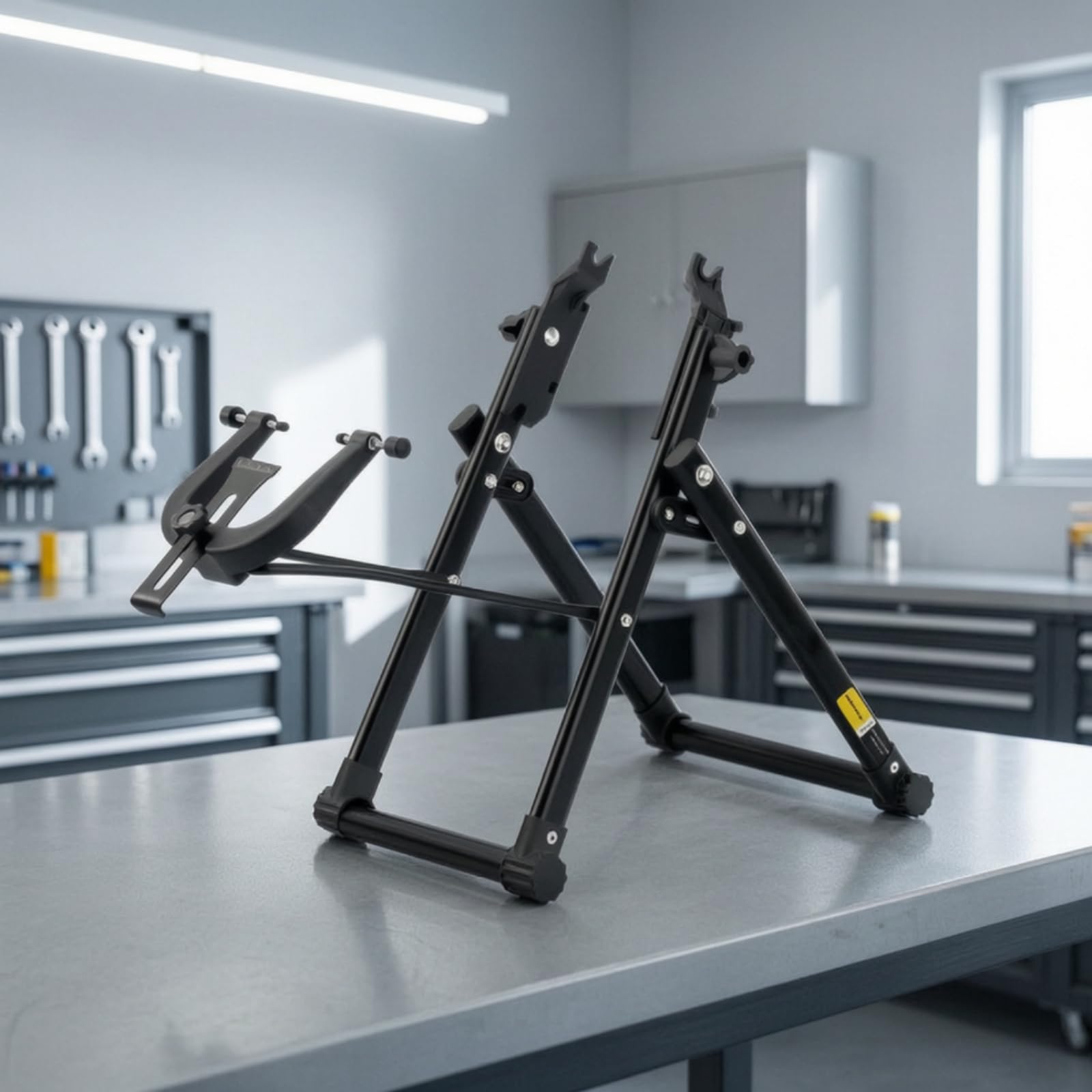 MERIGLARE Support Maintenance Roue Vélo tructure en Acier au Carbone et Base Stable pour Garage et Atelier Personnel