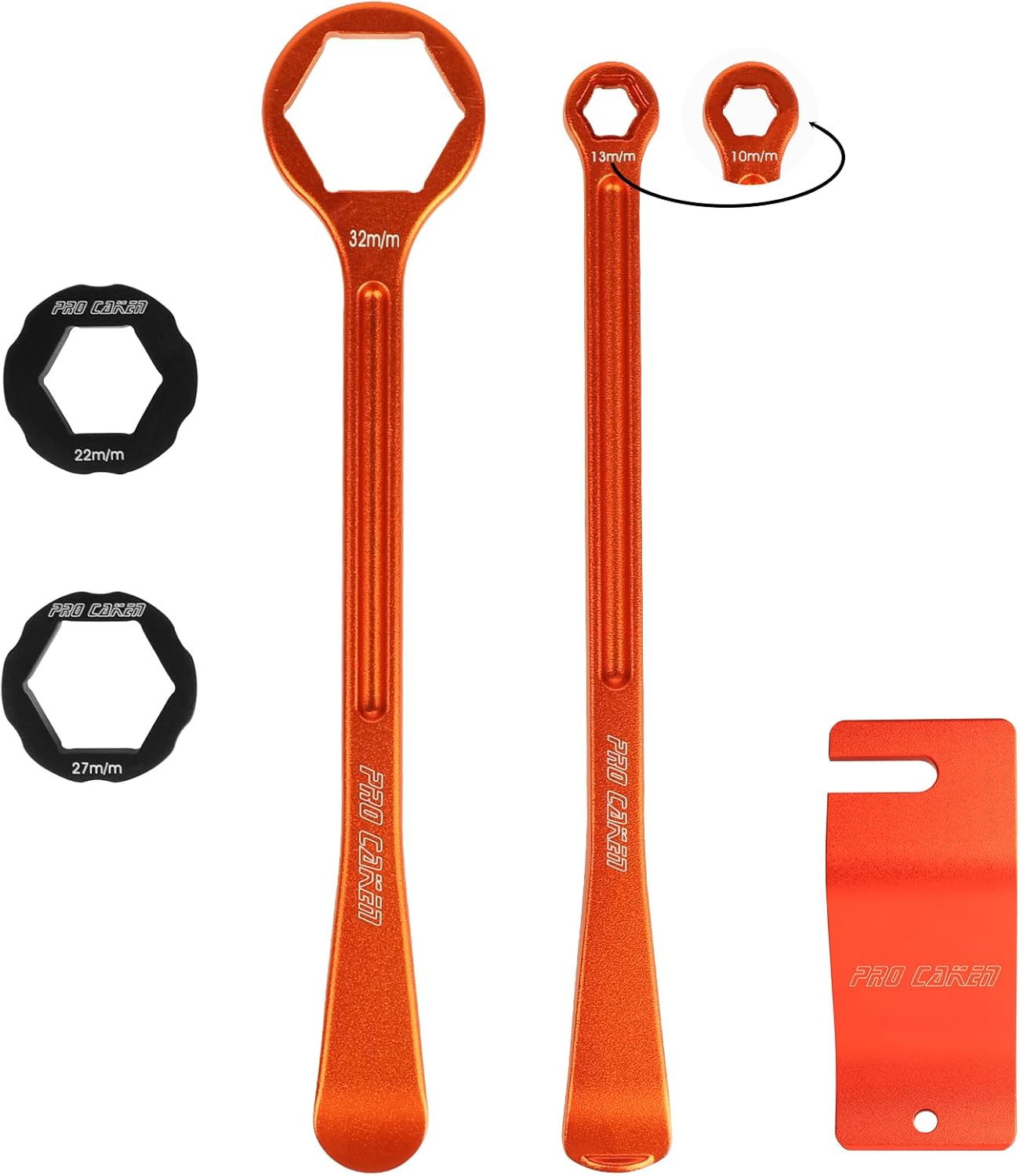 PRO CAKEN 10MM/0.39'' 13MM/0.51'' 22MM/0.87'' 27MM/1.06'' 32MM/1.26''Tire Iron Lever Tool Spoon Motorcycle Tire Change Kit Wrench Set Tire Repair Tool for European Bike XC SX XC EXCF