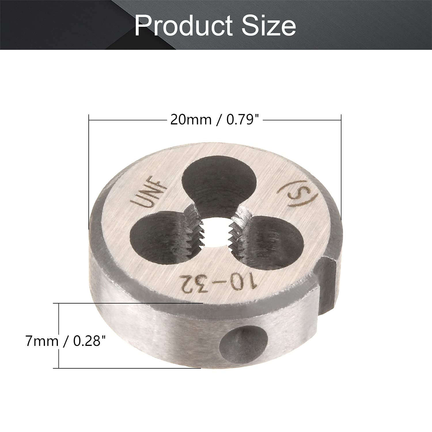 Utoolmart 10-32 UNF Round Die, Machine Thread Right Hand Threading Die, Alloy Tool Steel 1pcs — Amazon image 2