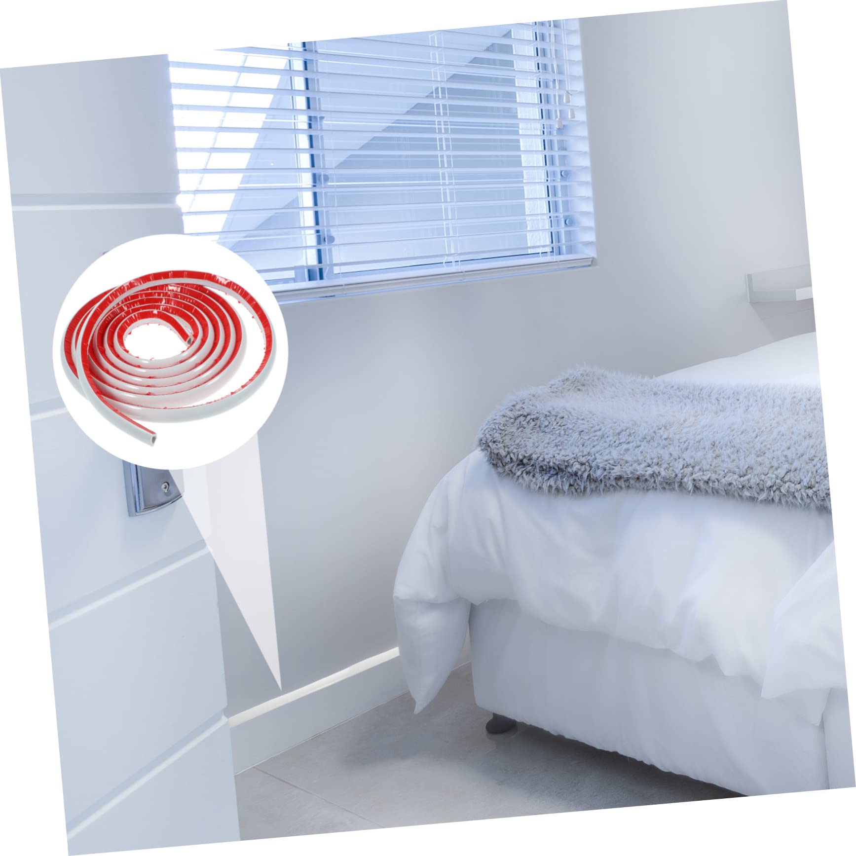 Homoyoyo Moldura Autoadhesiva de Pvc Blanco para Esquina de Pared y Borde de Gabinete, Flexible y Fácil de Cortar, Decoración Interior