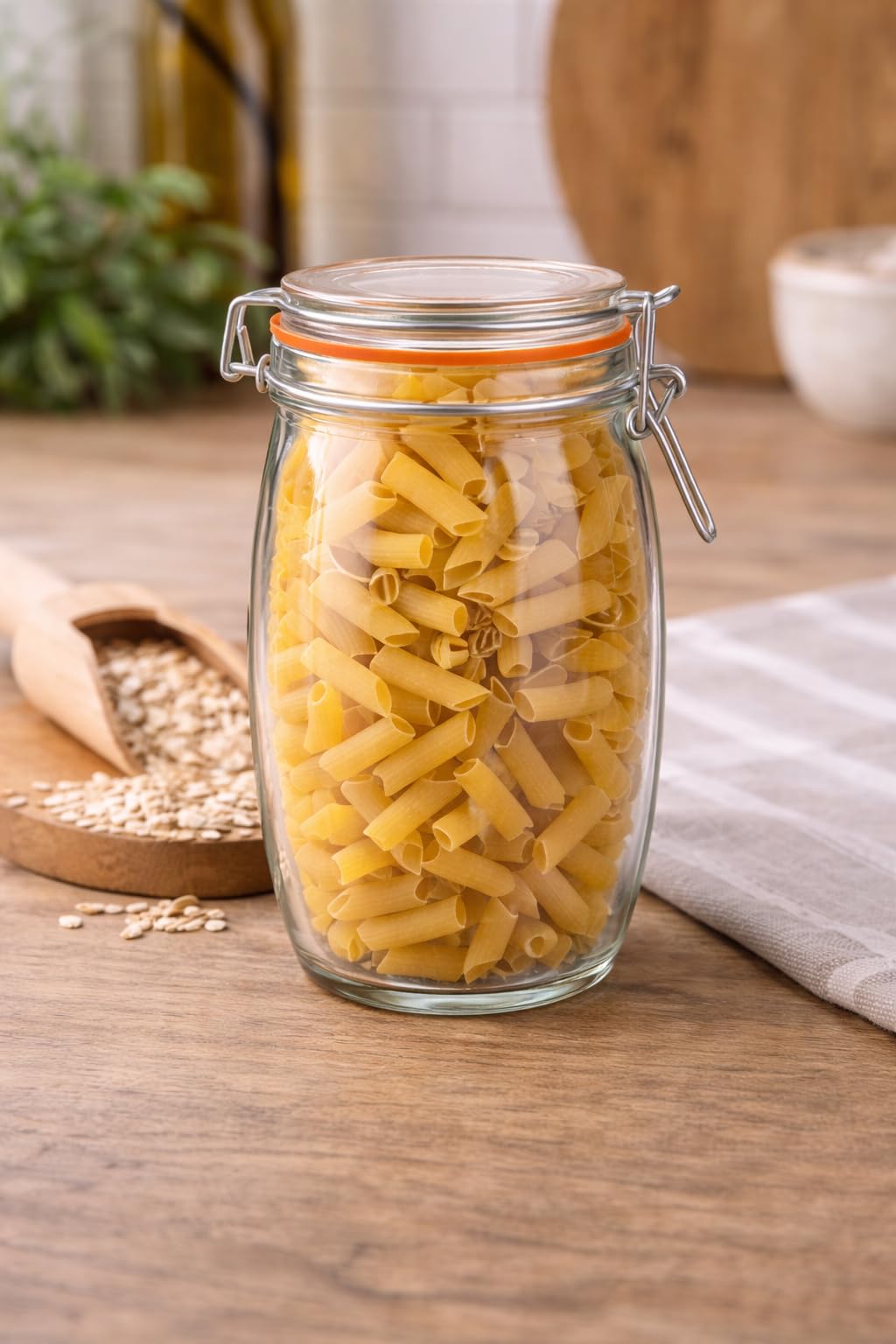 Set de 6 tarros XXL de 1900 ml con cierre de palanca – Tarros de vidrio extra grandes con junta de goma, herméticos & reutilizables – Transparentes