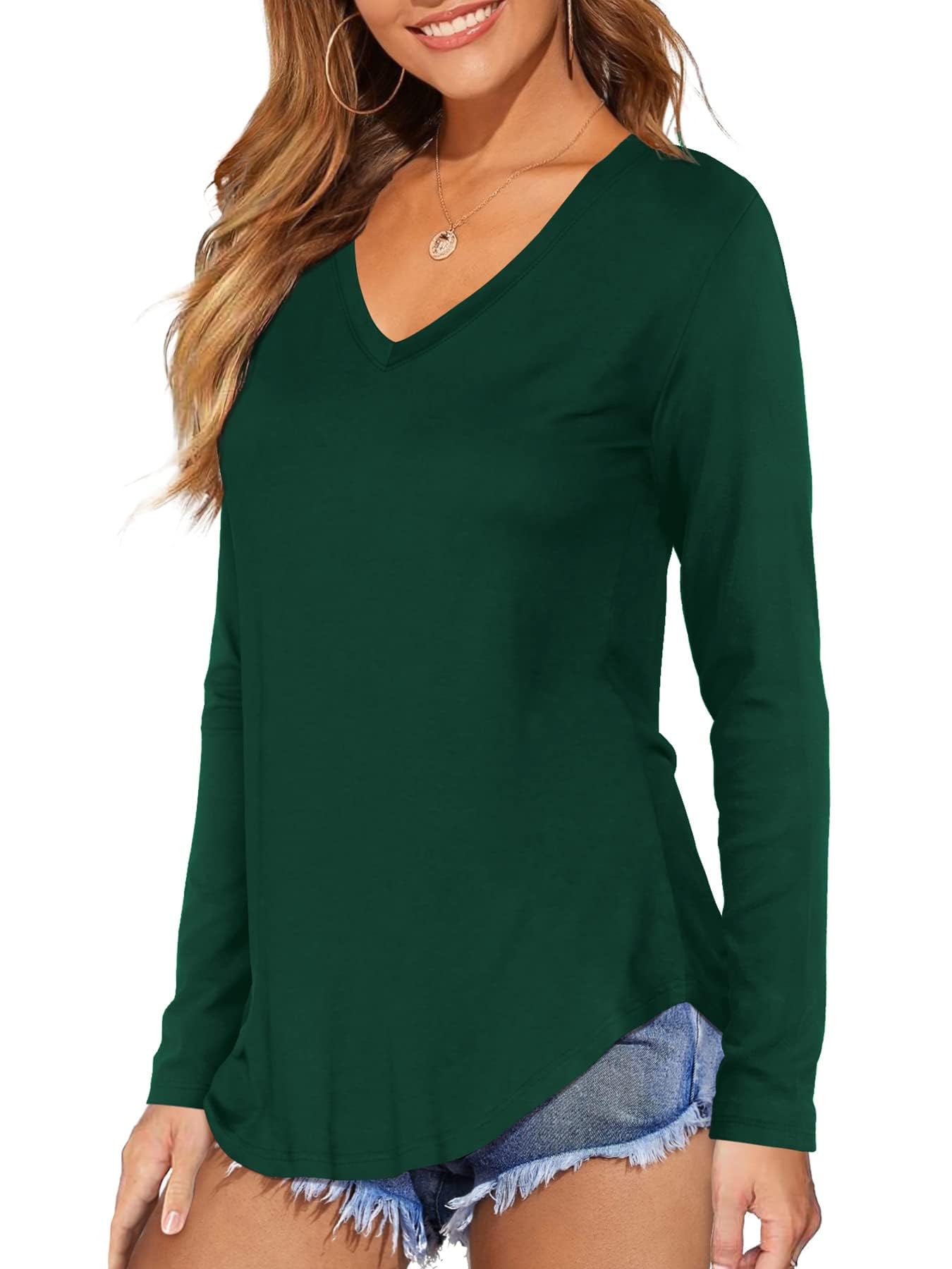 DittyandVibe Women's Long Sleeve Tunic Tops Casual Cold Shoulder Blouse Shirts