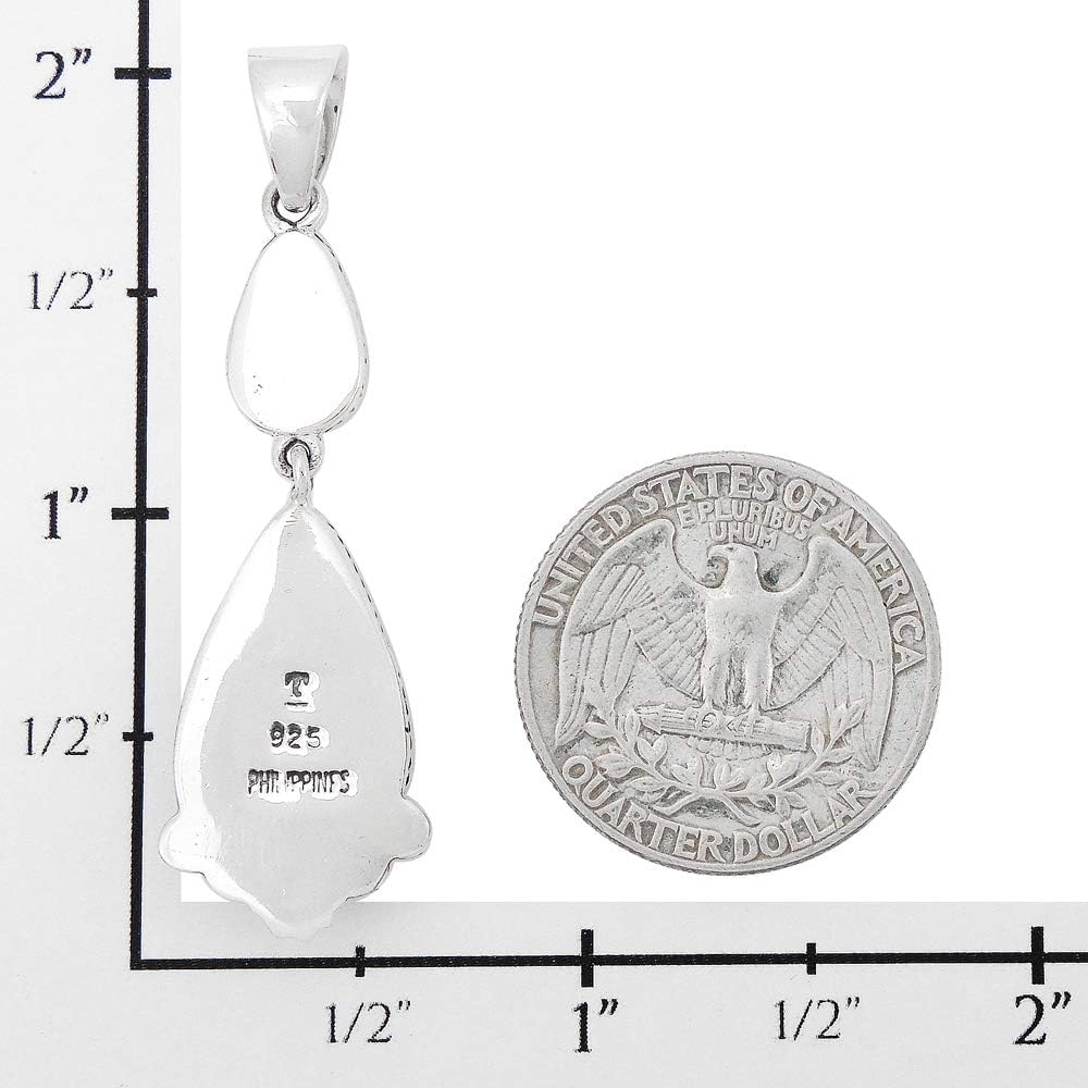 Turquoise Necklace 925 Sterling Silver & Genuine Gemstones Pendant with 20" Chain - Image 3